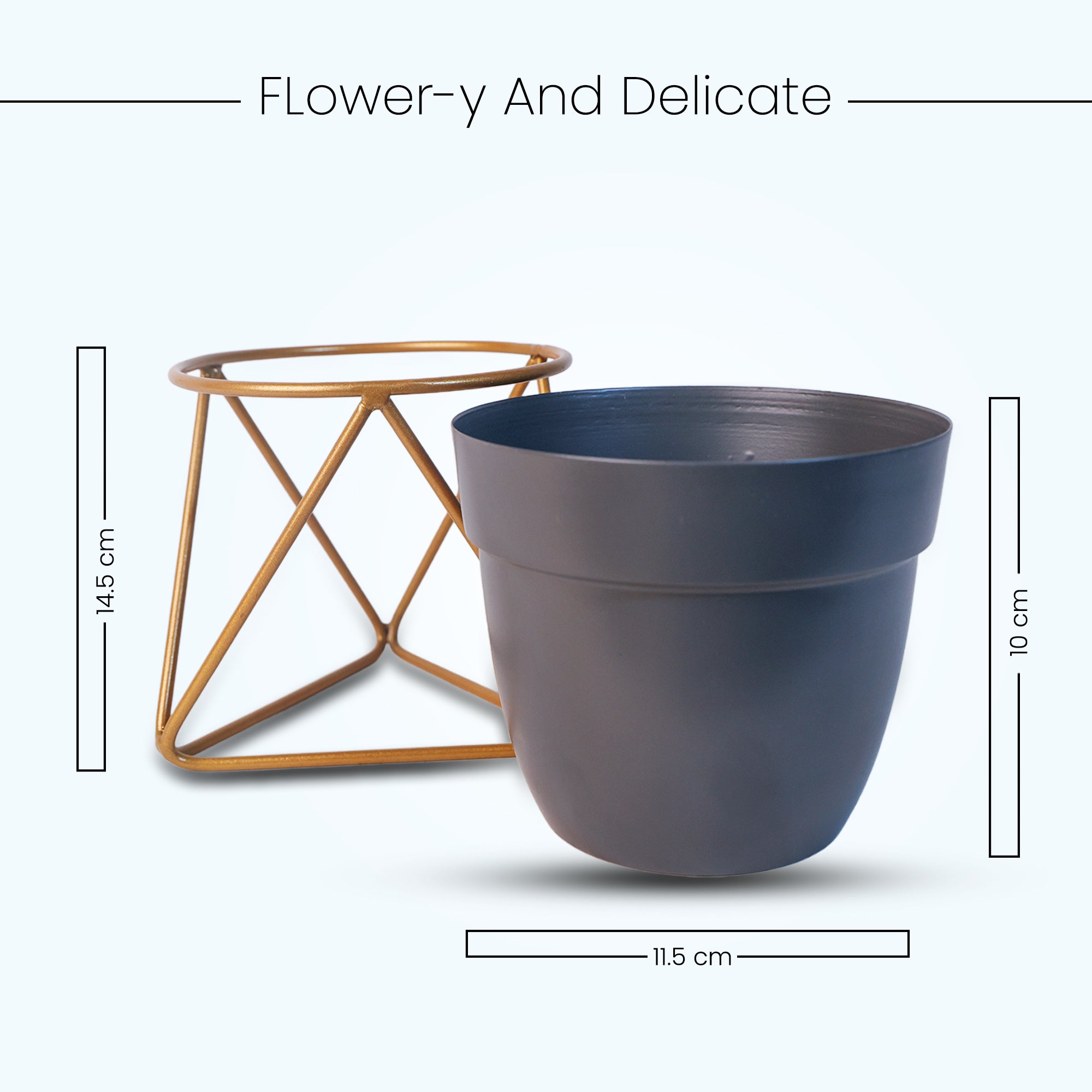 Indoor Metal decor Vase/Planter- Dark Blue