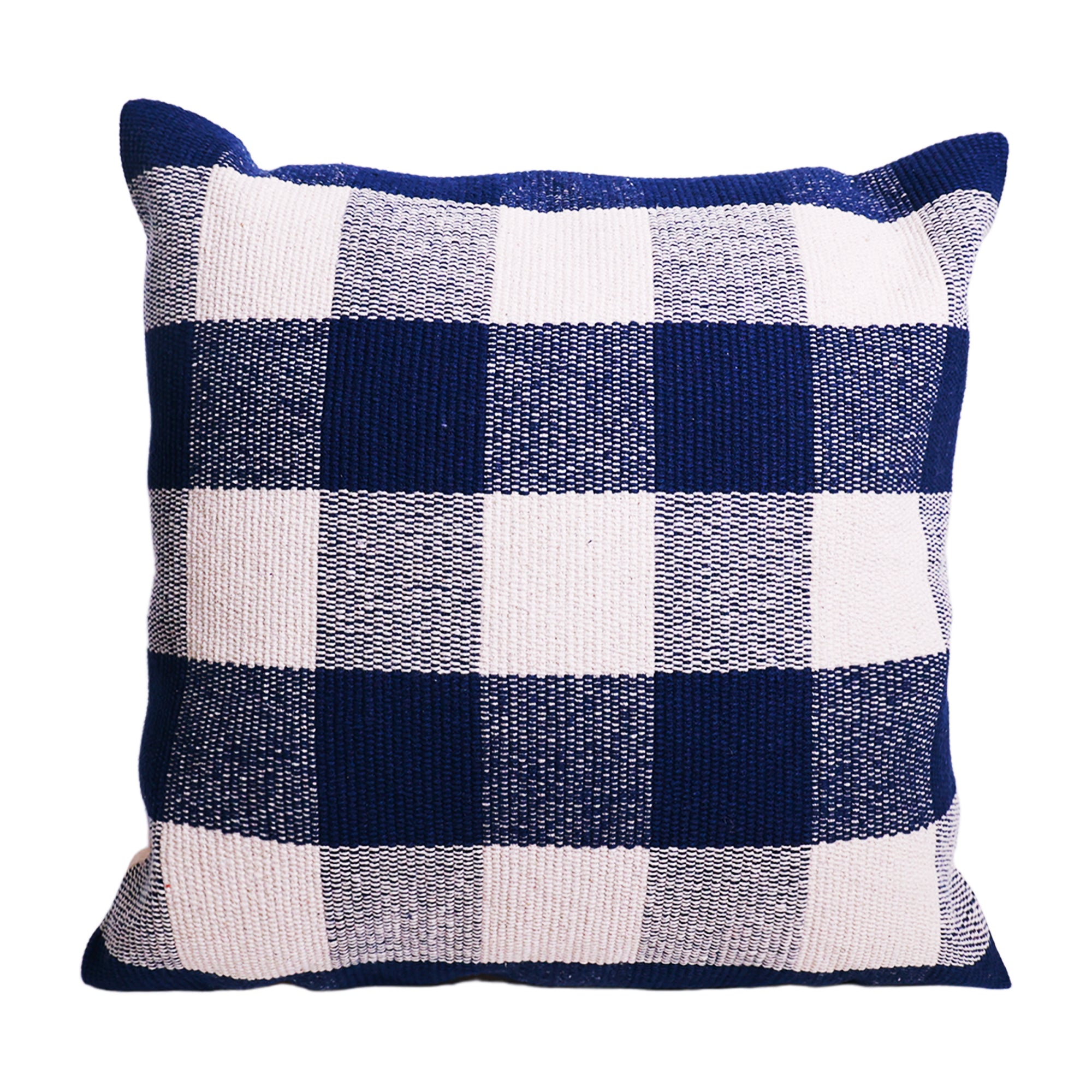 Navy Buffalo check Cushion Cover (45x45 cm) Pack of 2 I Navy