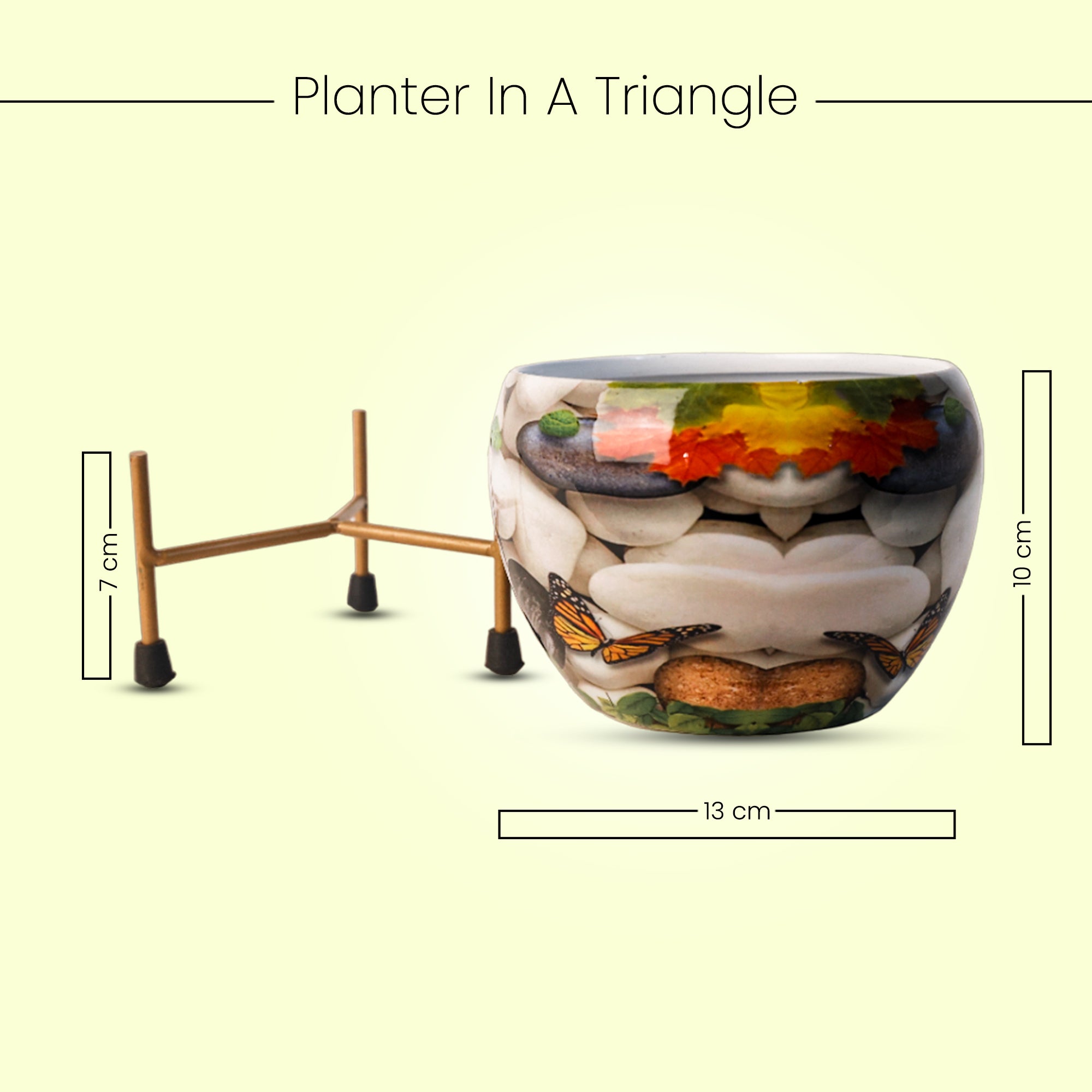 Indoor Metal decor Vase/Planter- Multicolor Set of 2