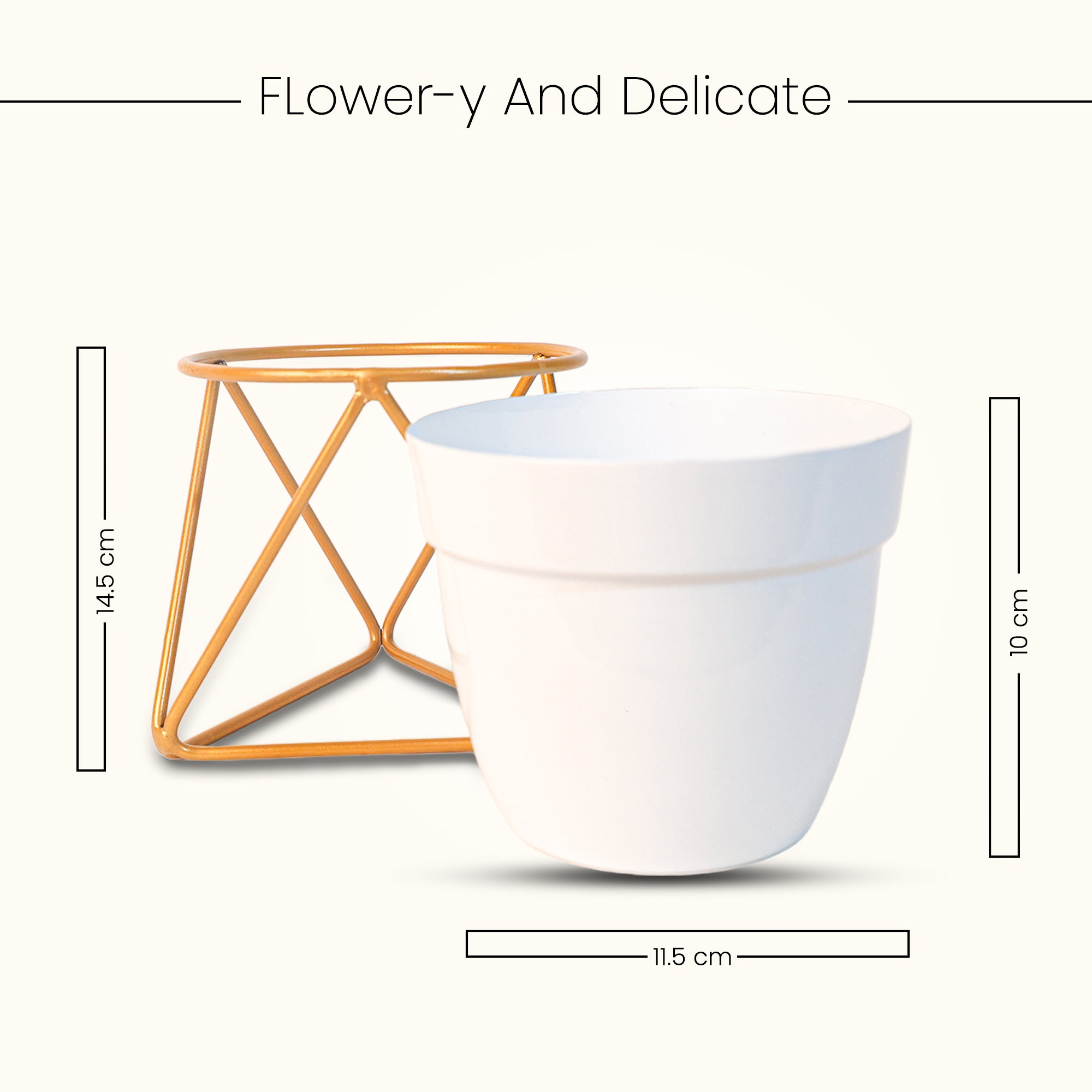 Indoor Metal decor Vase/Planter- White