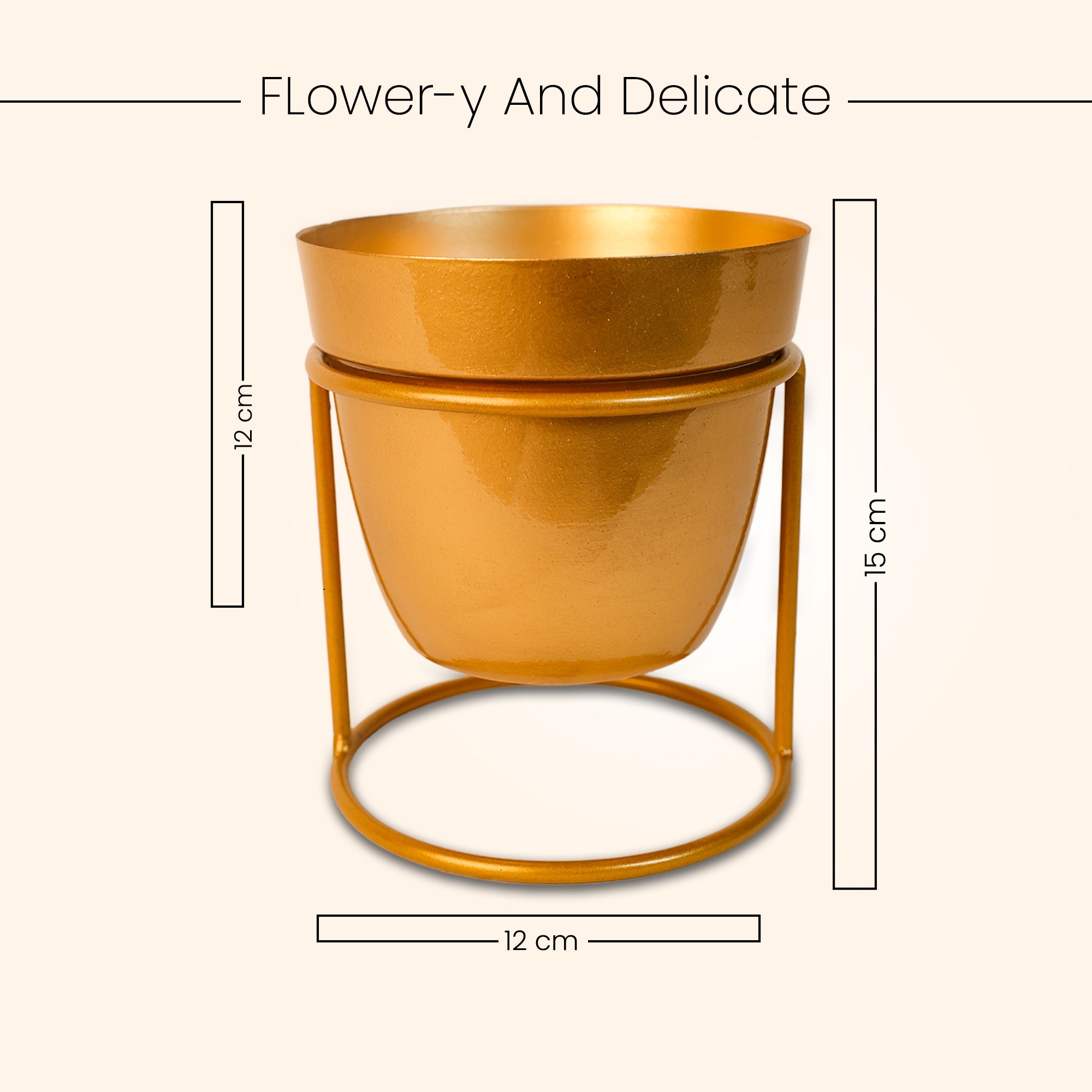 Indoor Metal decor Vase/Planter- Gold