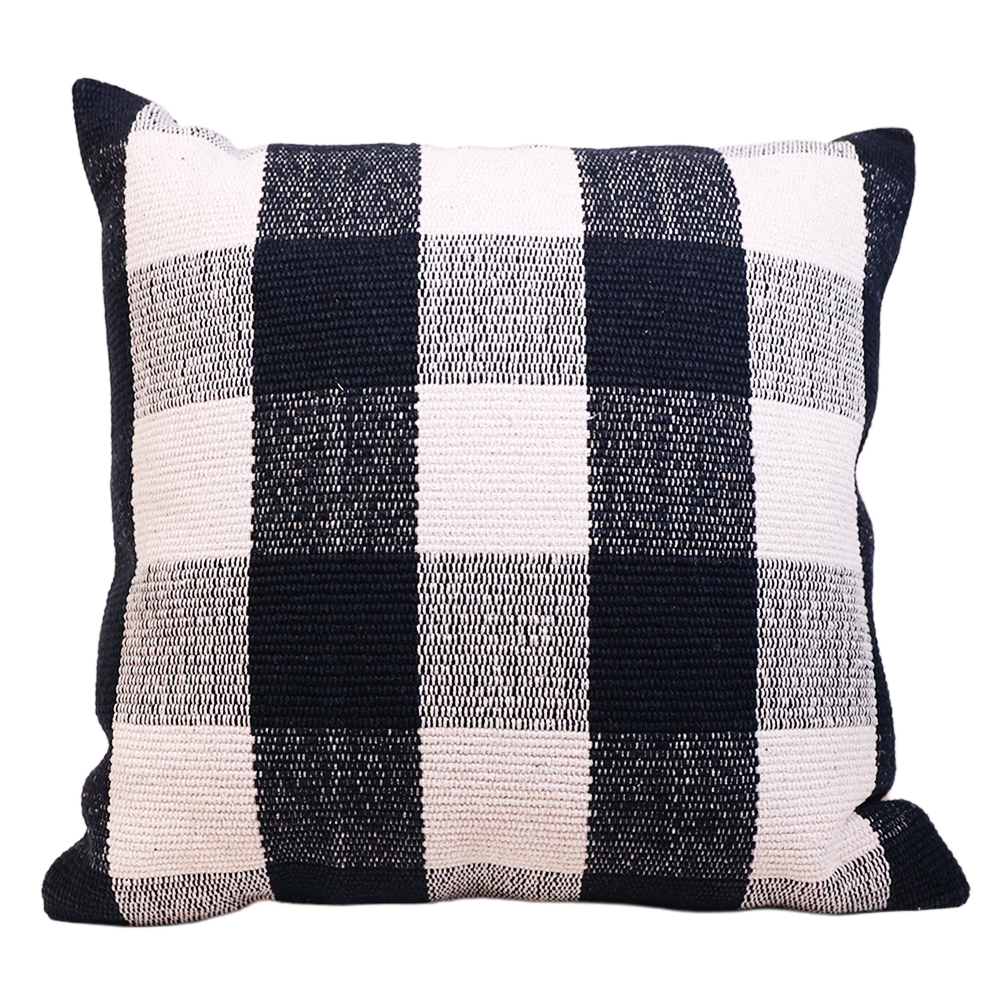 Black Buffalo Check Cushion Covers (18x18 inch) Pack of 2 I Black