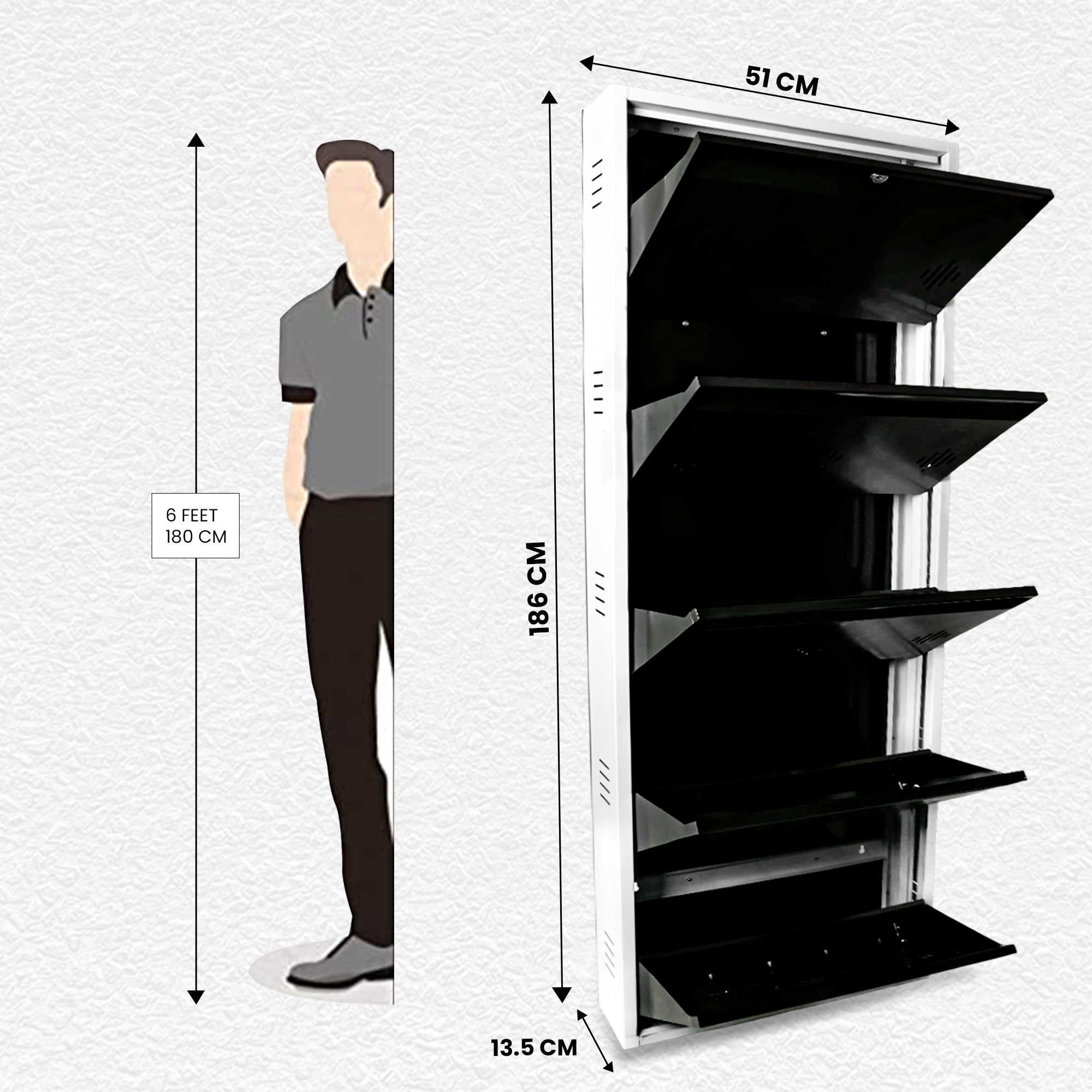 Wide Space Saver 5 Level Shoe Rack (5 Level 24 inch, Brown)