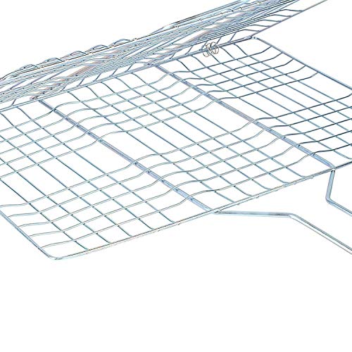 Barbecue BBQ Grill Net Basket Roast Grilling Tray Chromium Plated Handel I Pack of 1