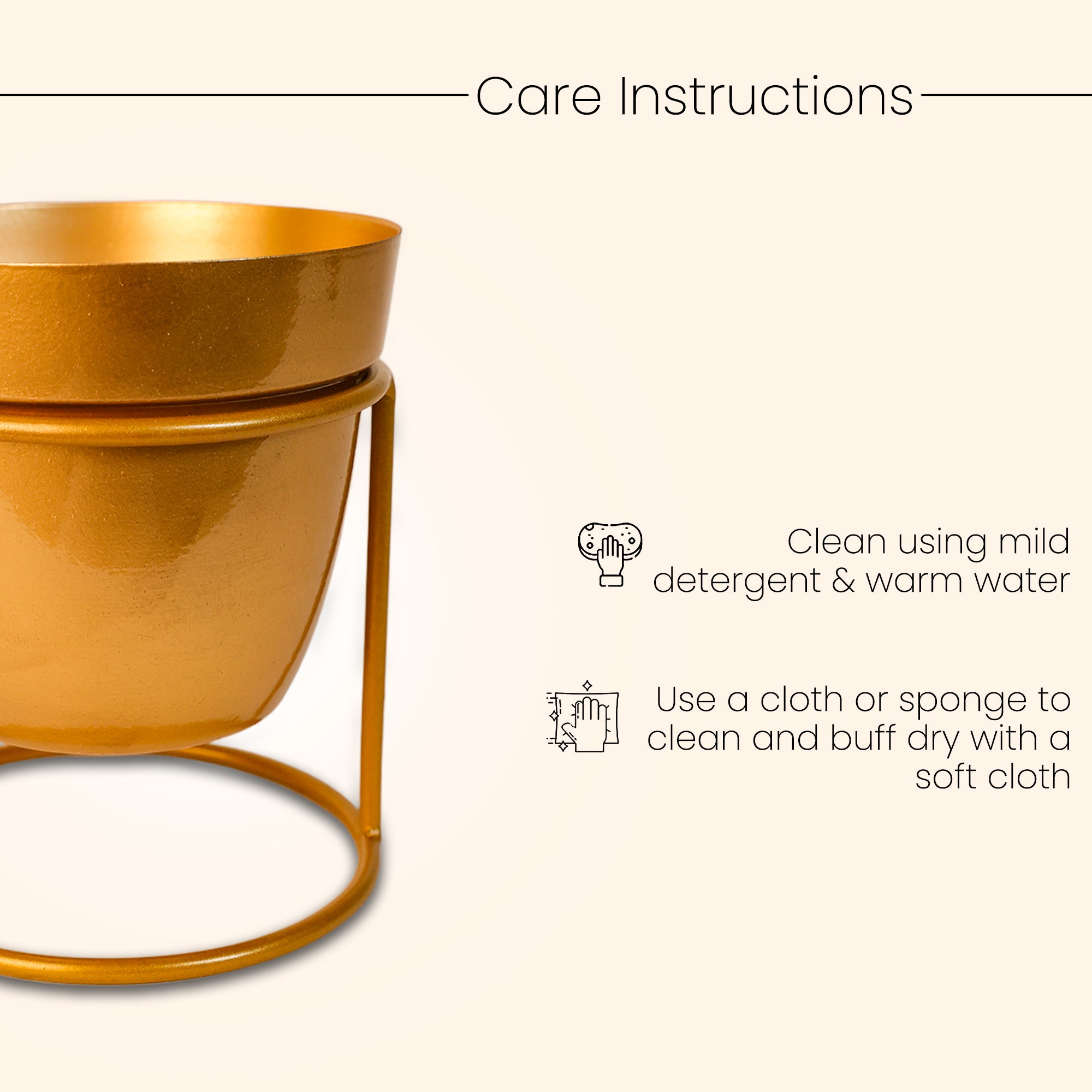 Indoor Metal decor Vase/Planter- Gold