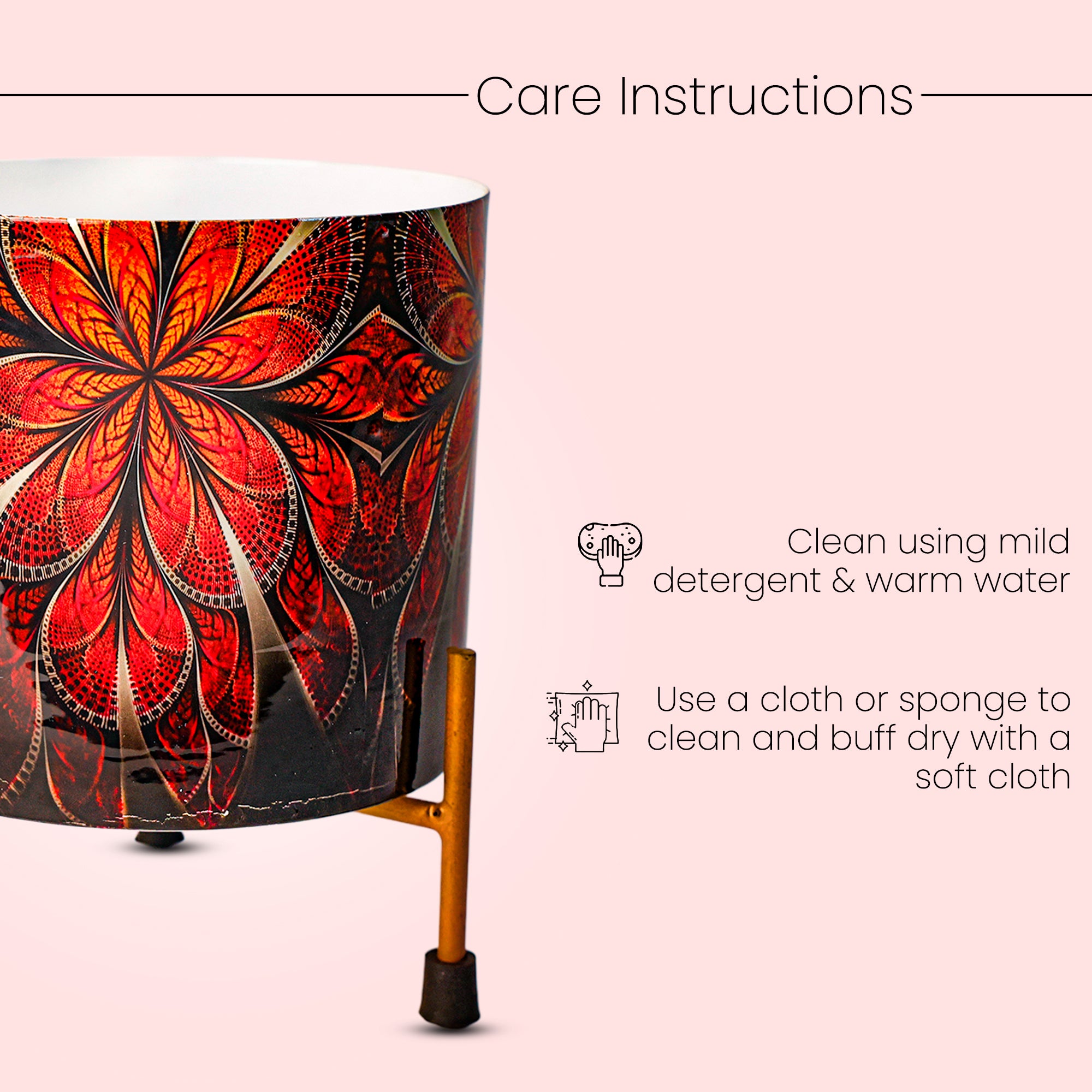 Indoor Metal decor Vase/Planter- Red