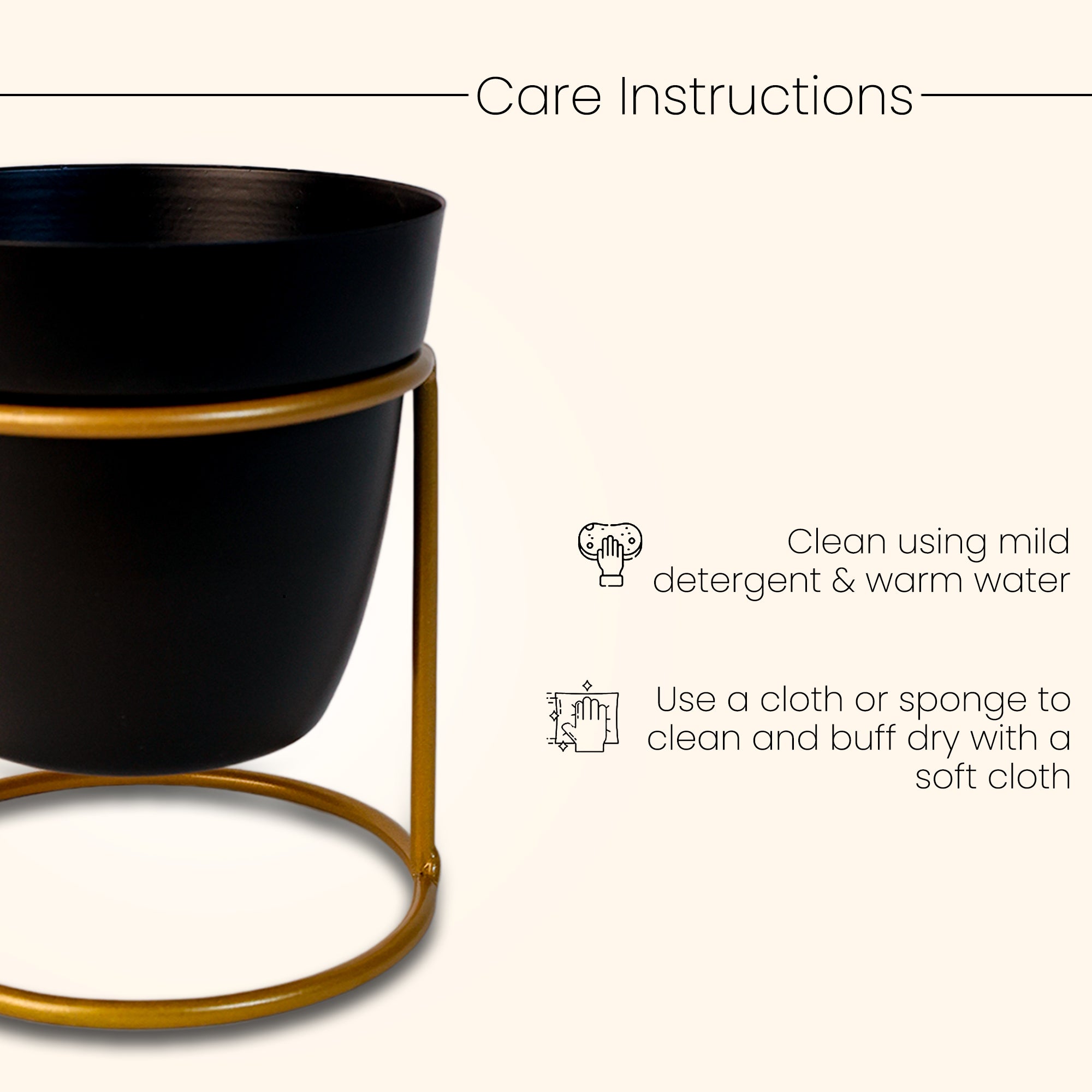 Indoor Metal decor Vase/Planter- Black