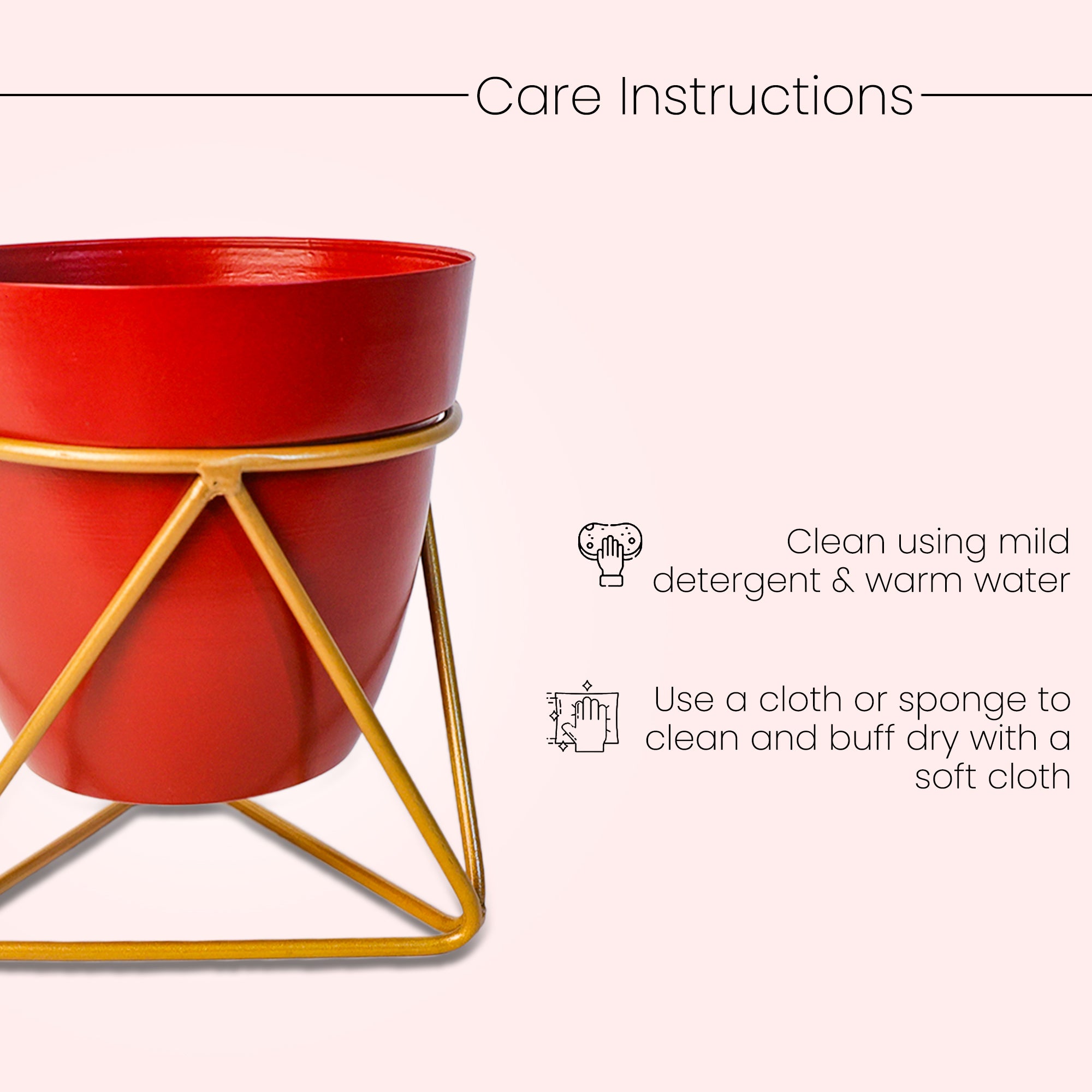 Indoor Metal decor Vase/Planter- Red