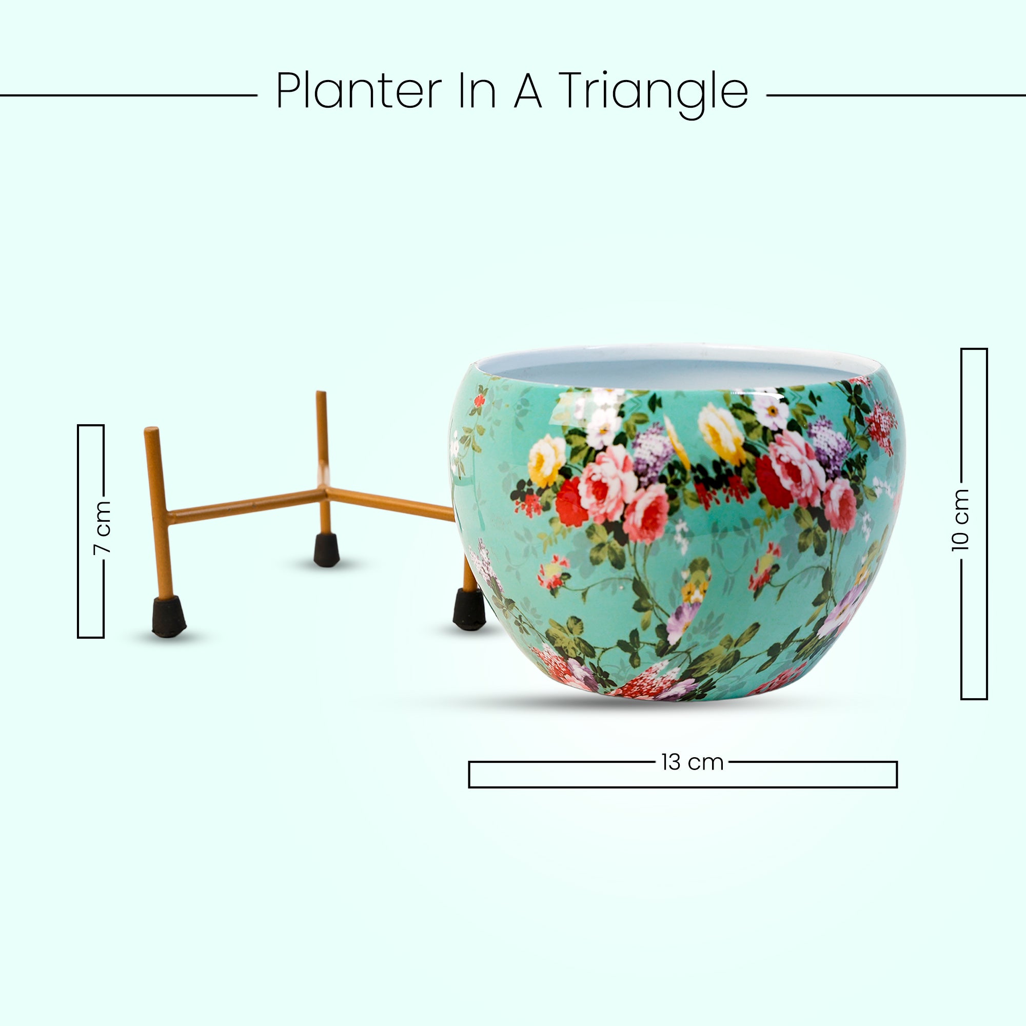 Indoor Metal decor Vase/Planter- Green