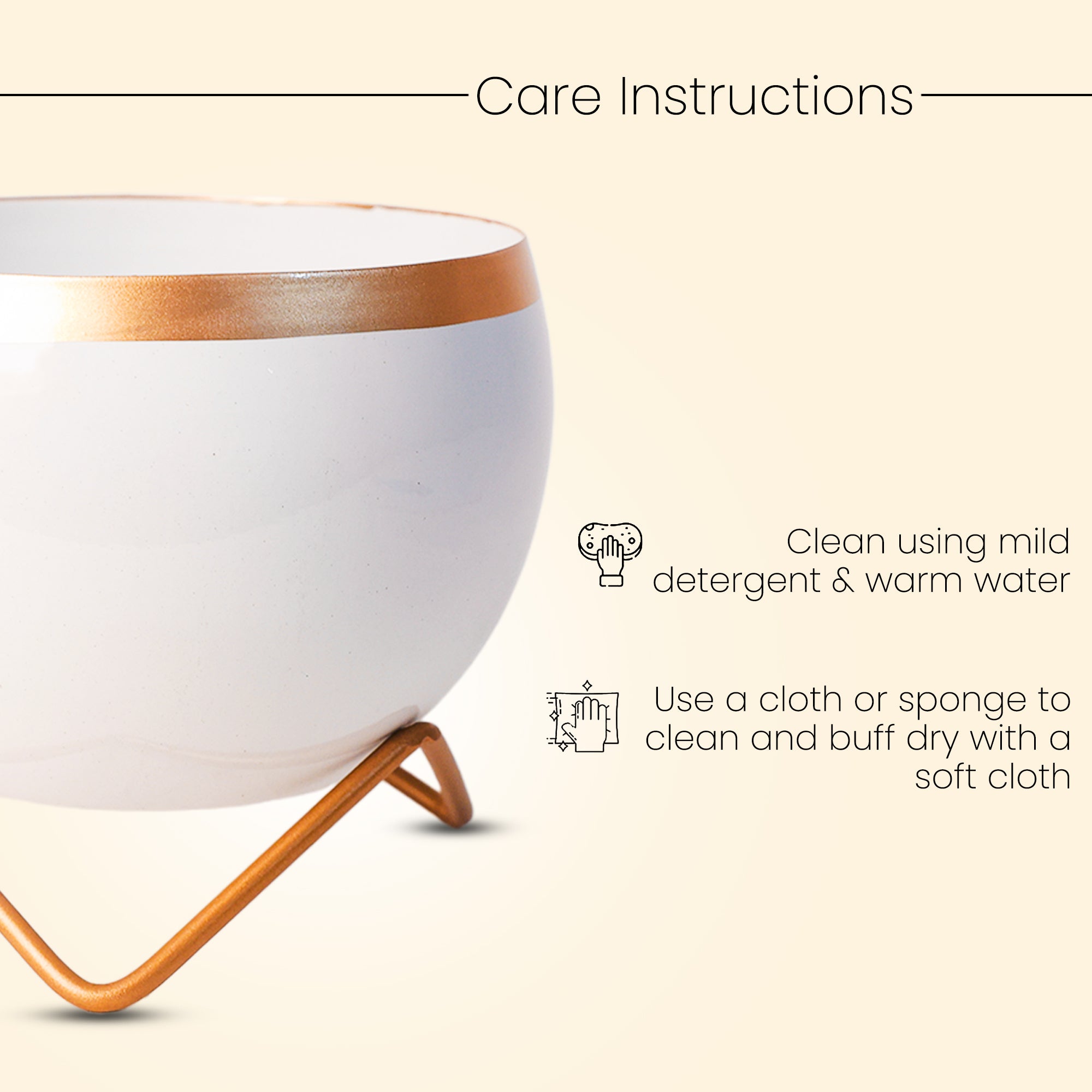 Indoor Metal decor Vase/Planter- White & Gold