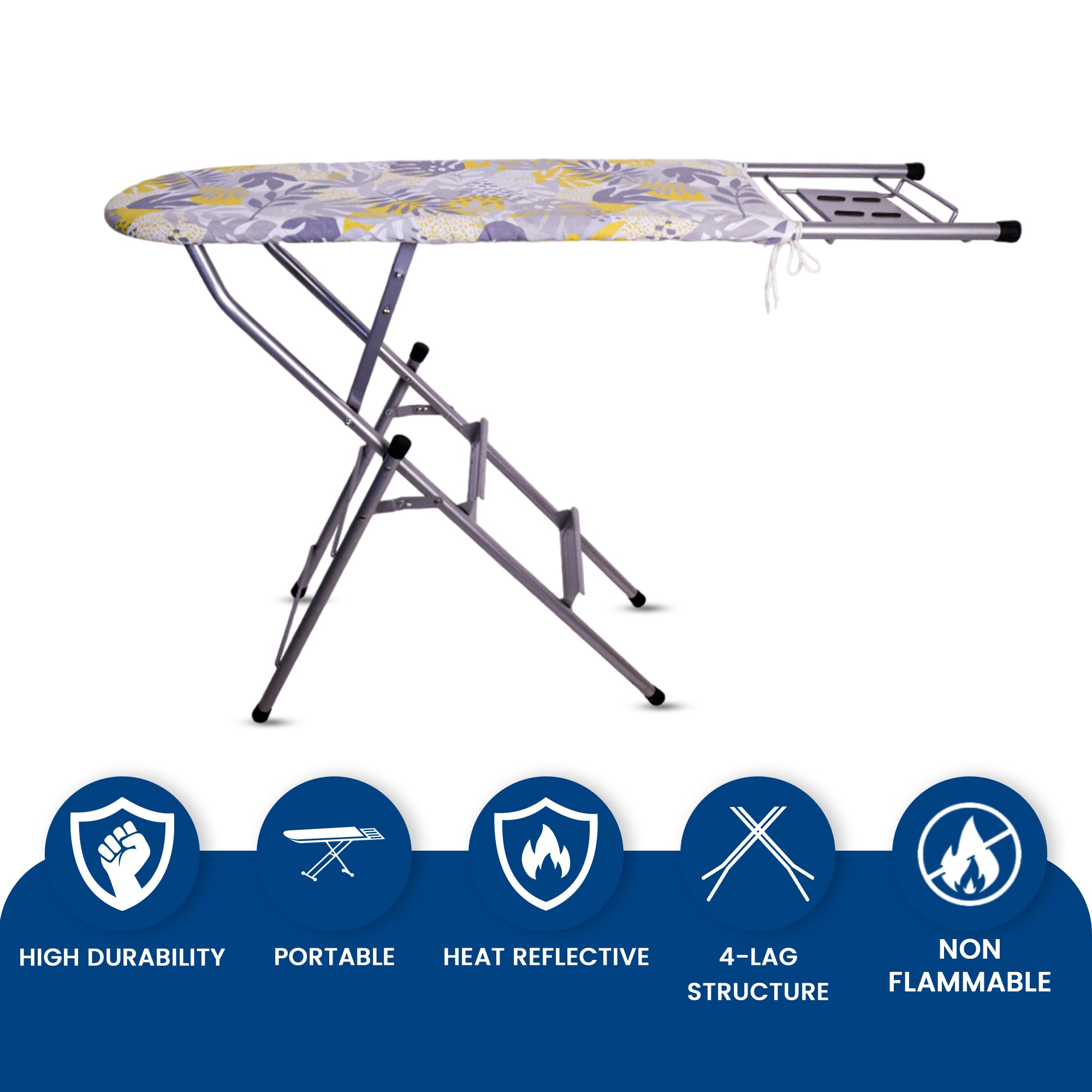 MultiComfort Ironing Board |  Ironing Board with Step Ladder (Floral)