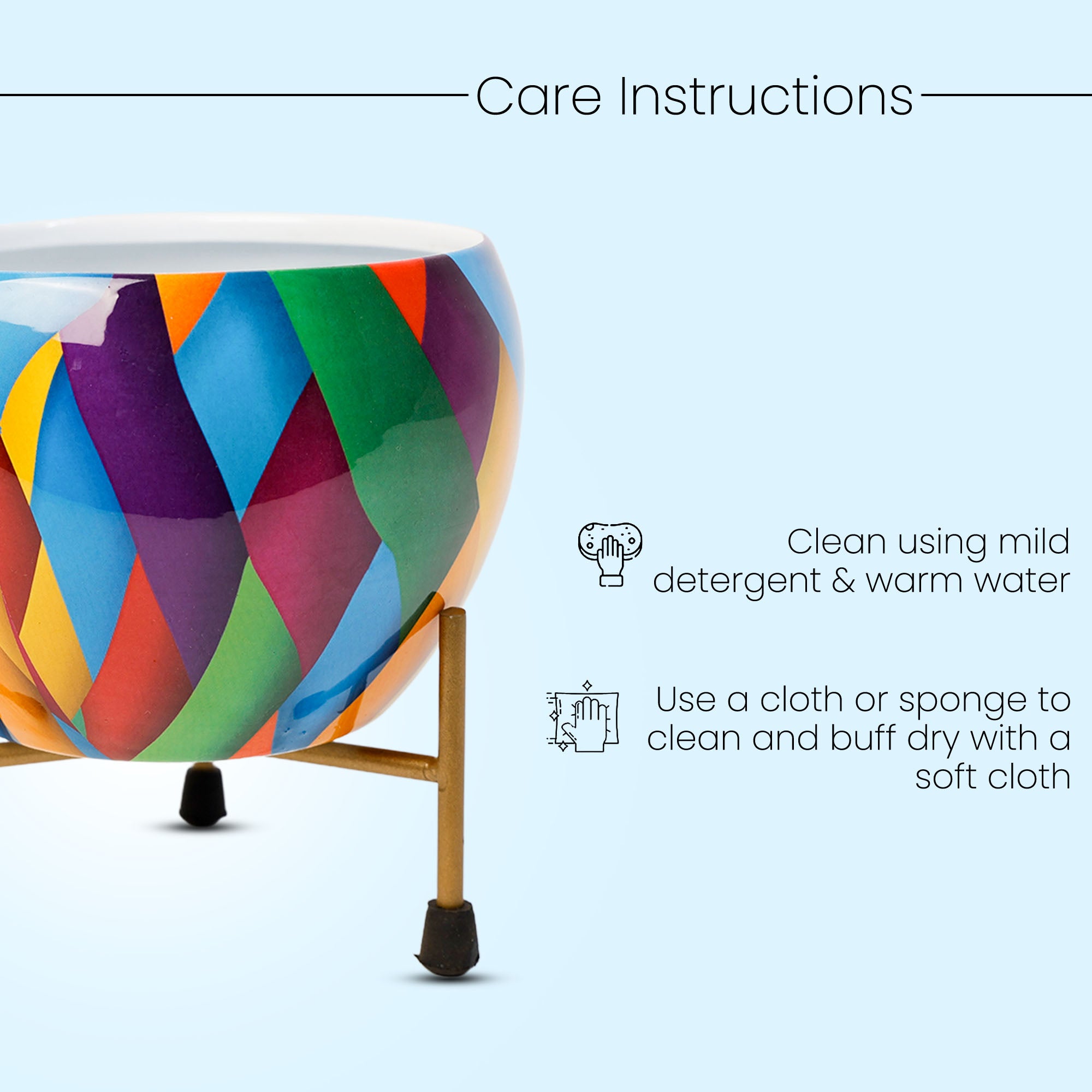 Indoor Metal decor Vase/Planter- Multicolor