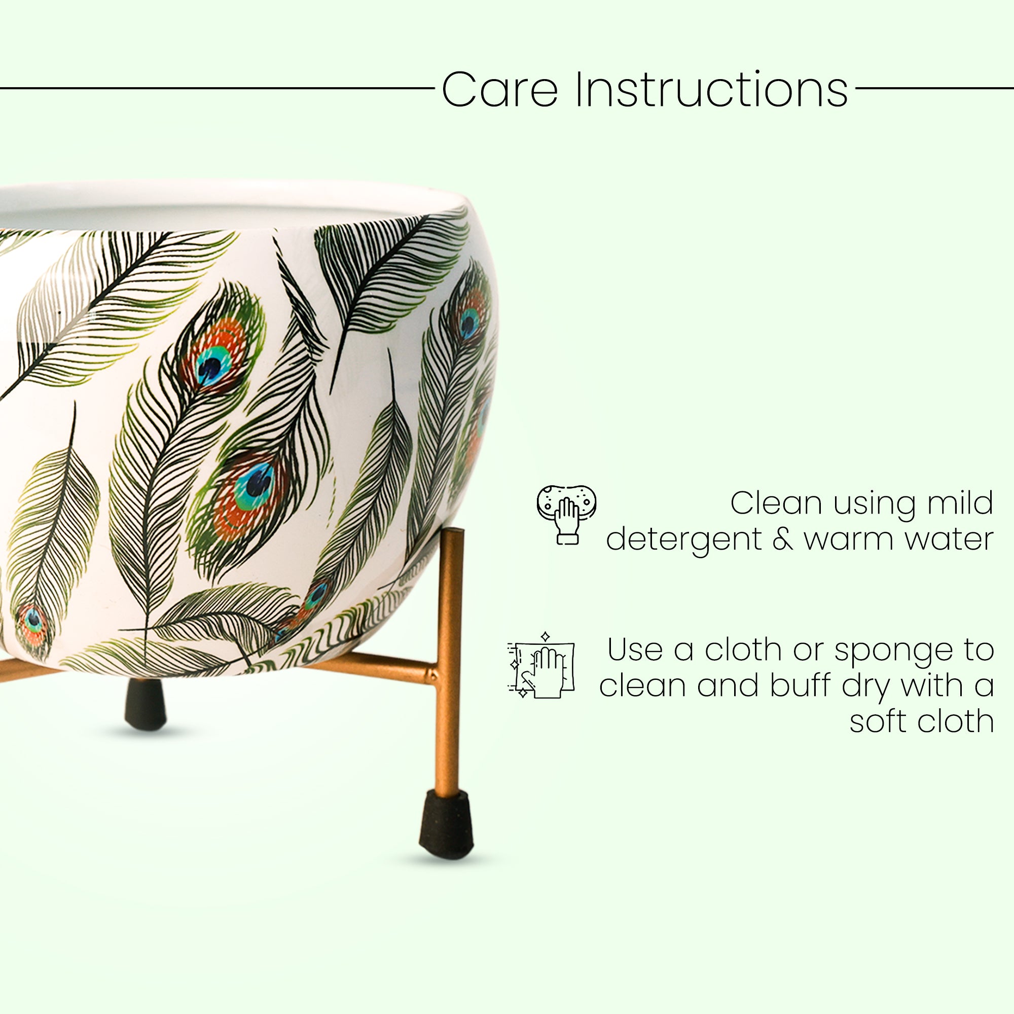 Indoor Metal decor Vase/Planter- White Flower