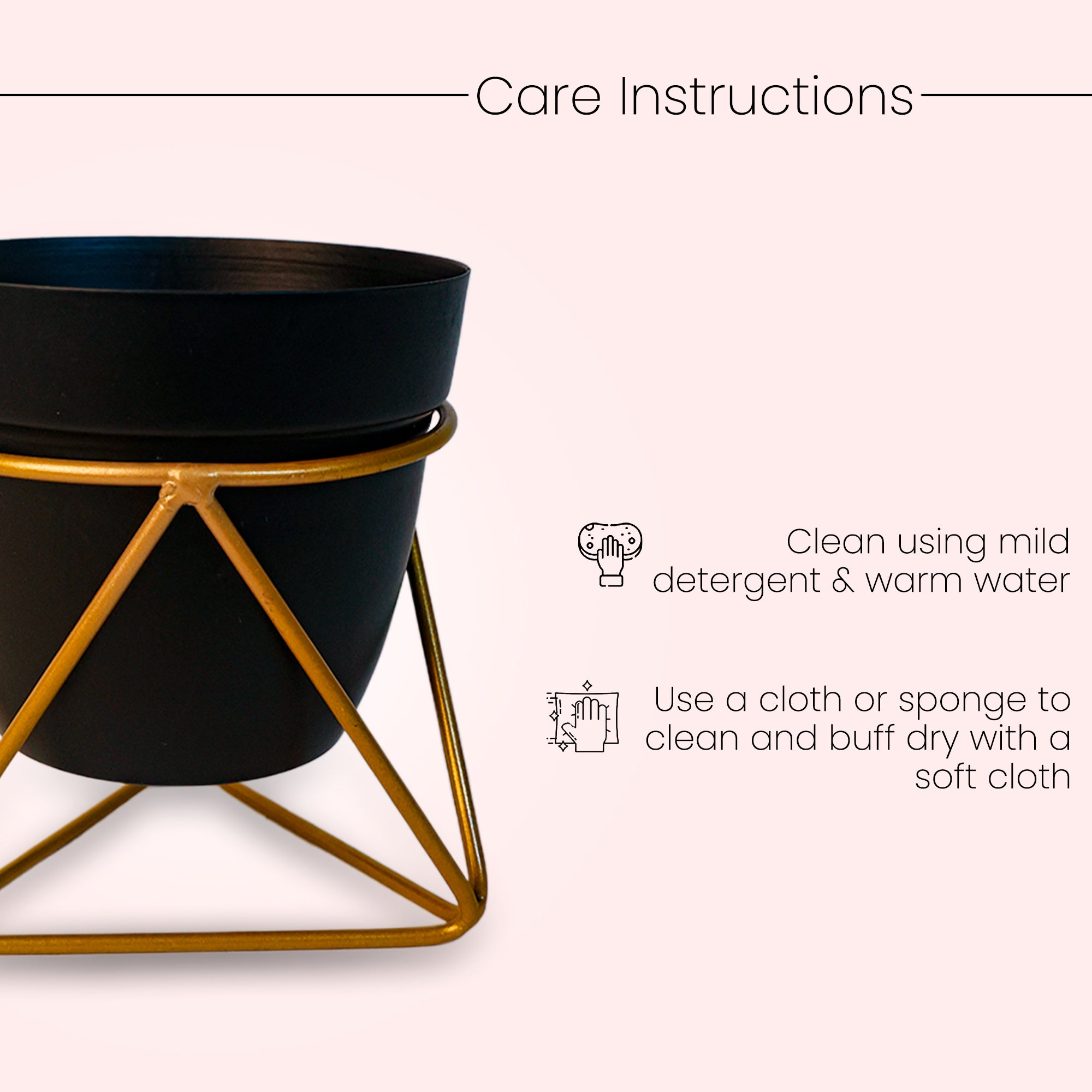 Indoor Metal decor Vase/Planter- Black