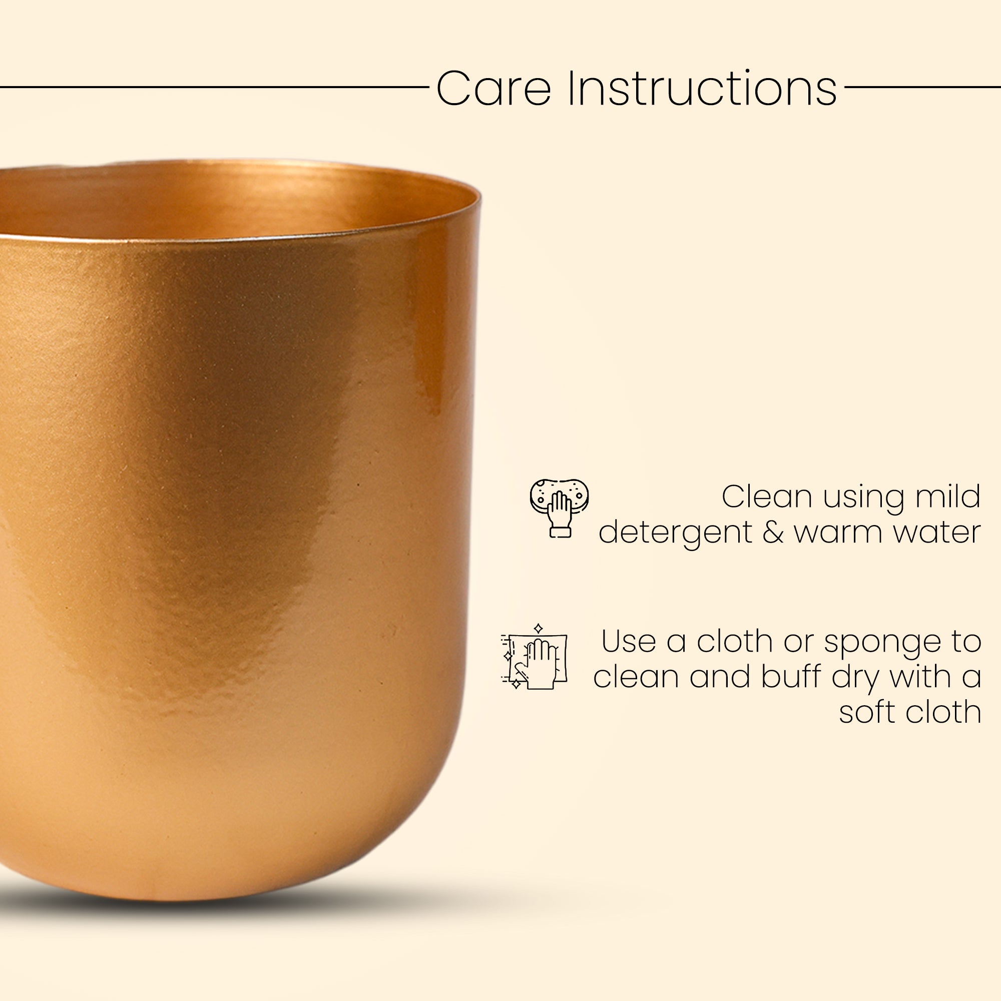 Indoor Metal decor Vase/Planter- Gold Set of 2