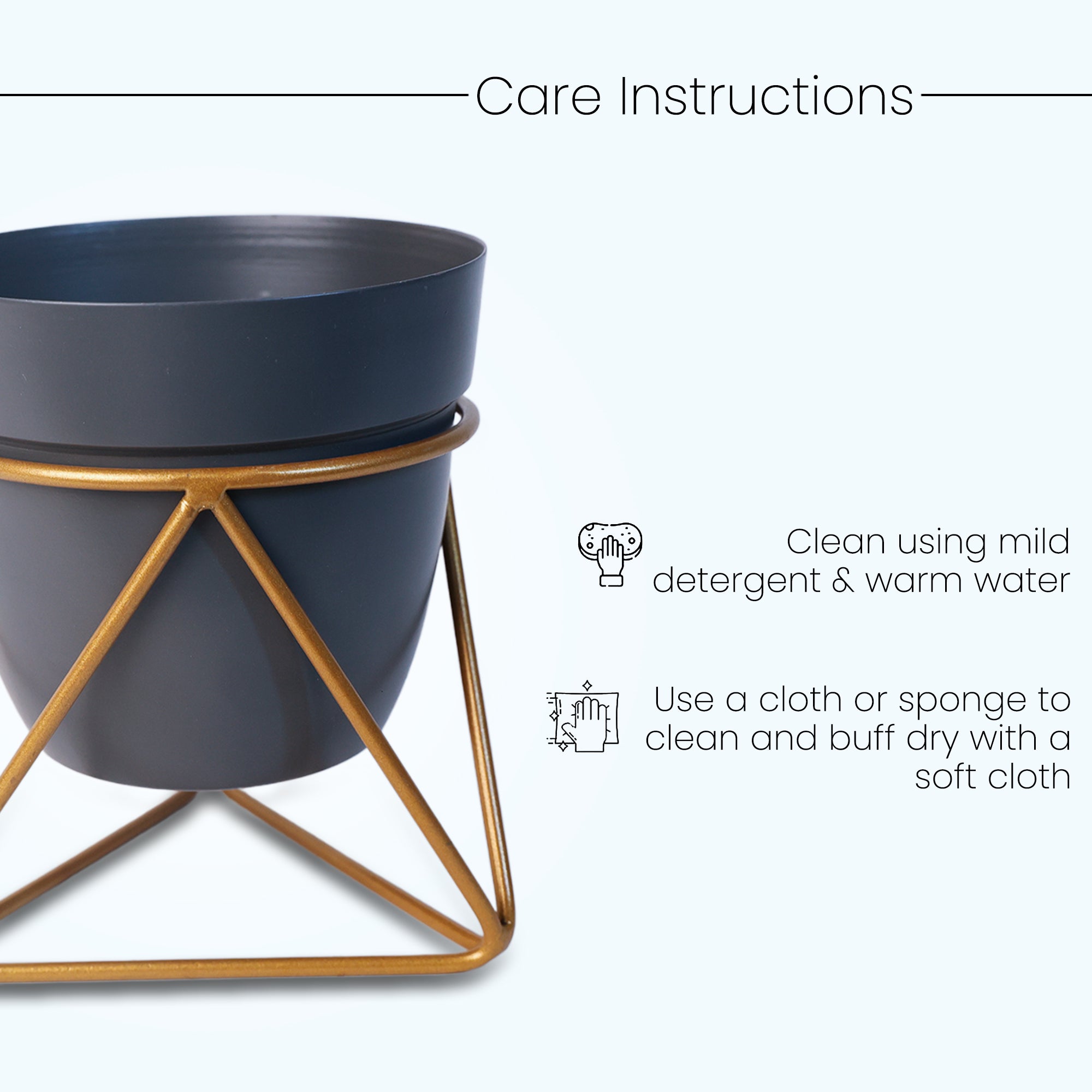 Indoor Metal decor Vase/Planter- Dark Blue