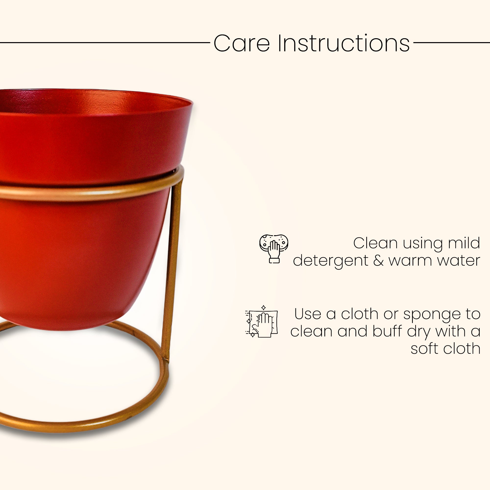 Indoor Metal decor Vase/Planter- Red