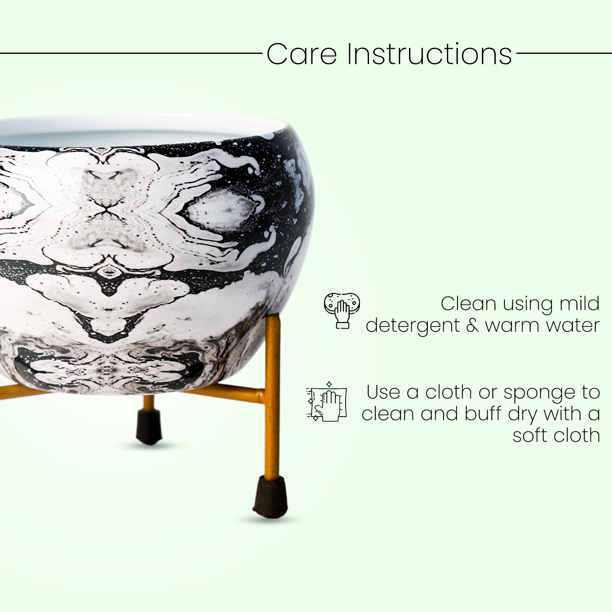 Indoor Metal decor Vase/Planter- Black & White