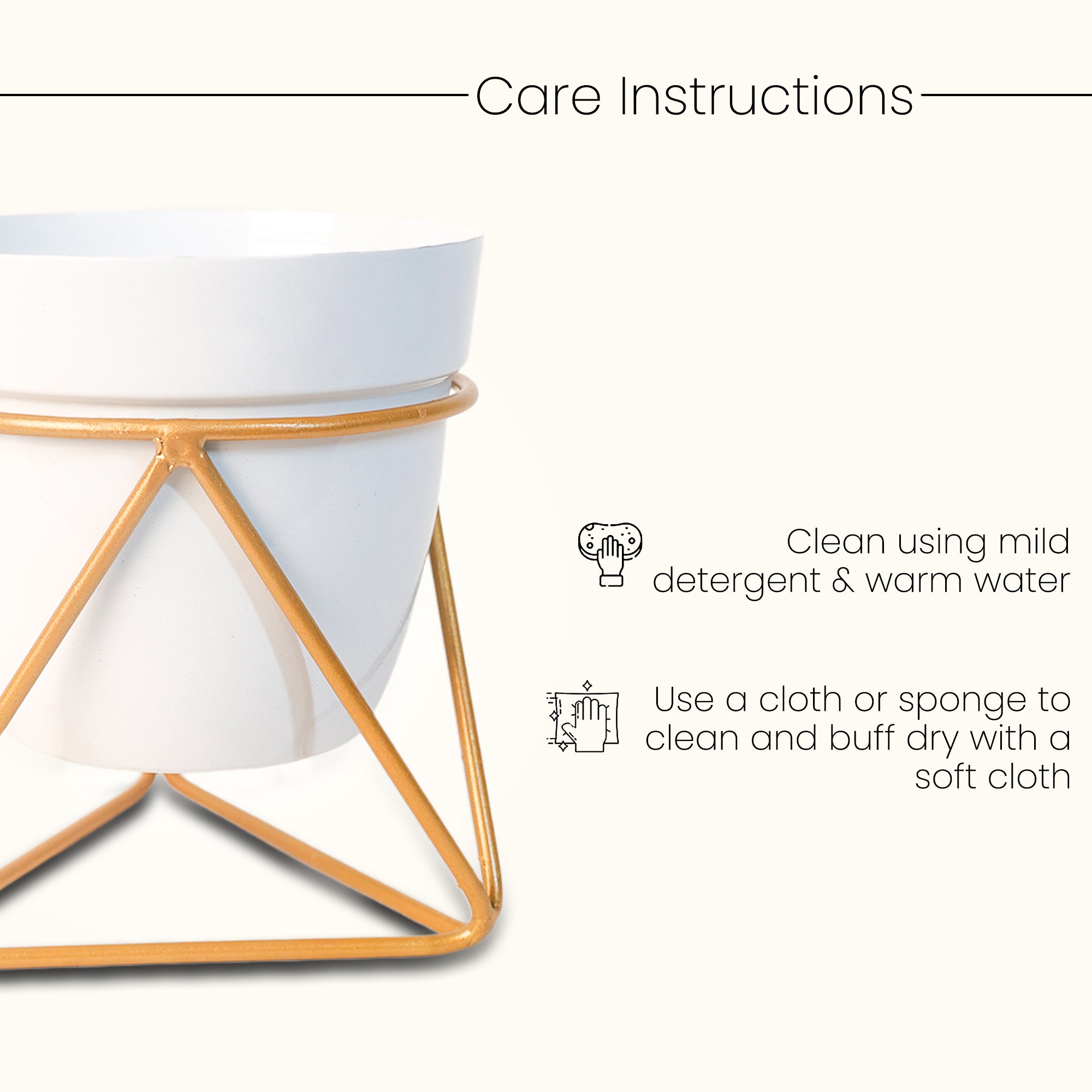 Indoor Metal decor Vase/Planter- White