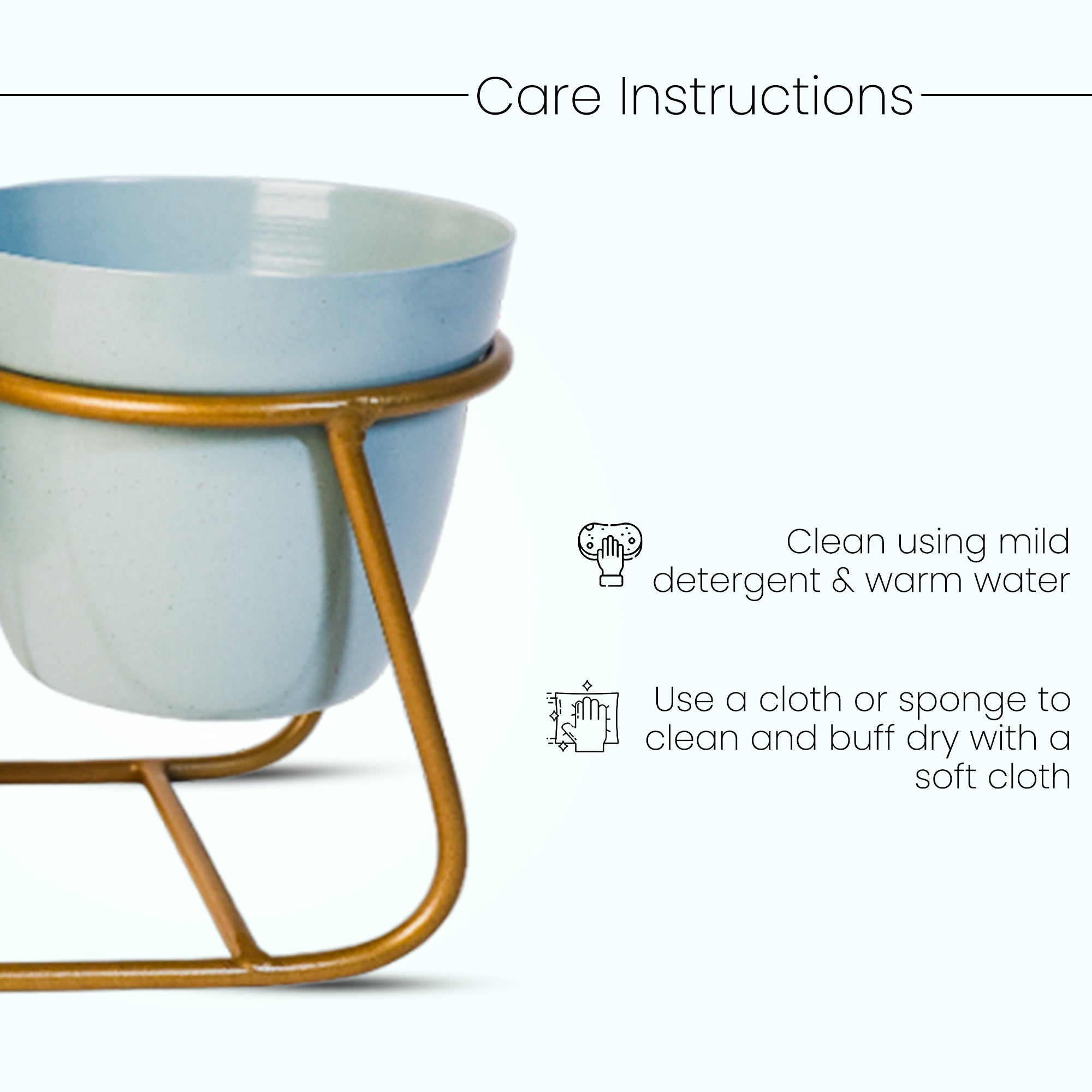 Indoor Metal decor Vase/Planter- Light Blue