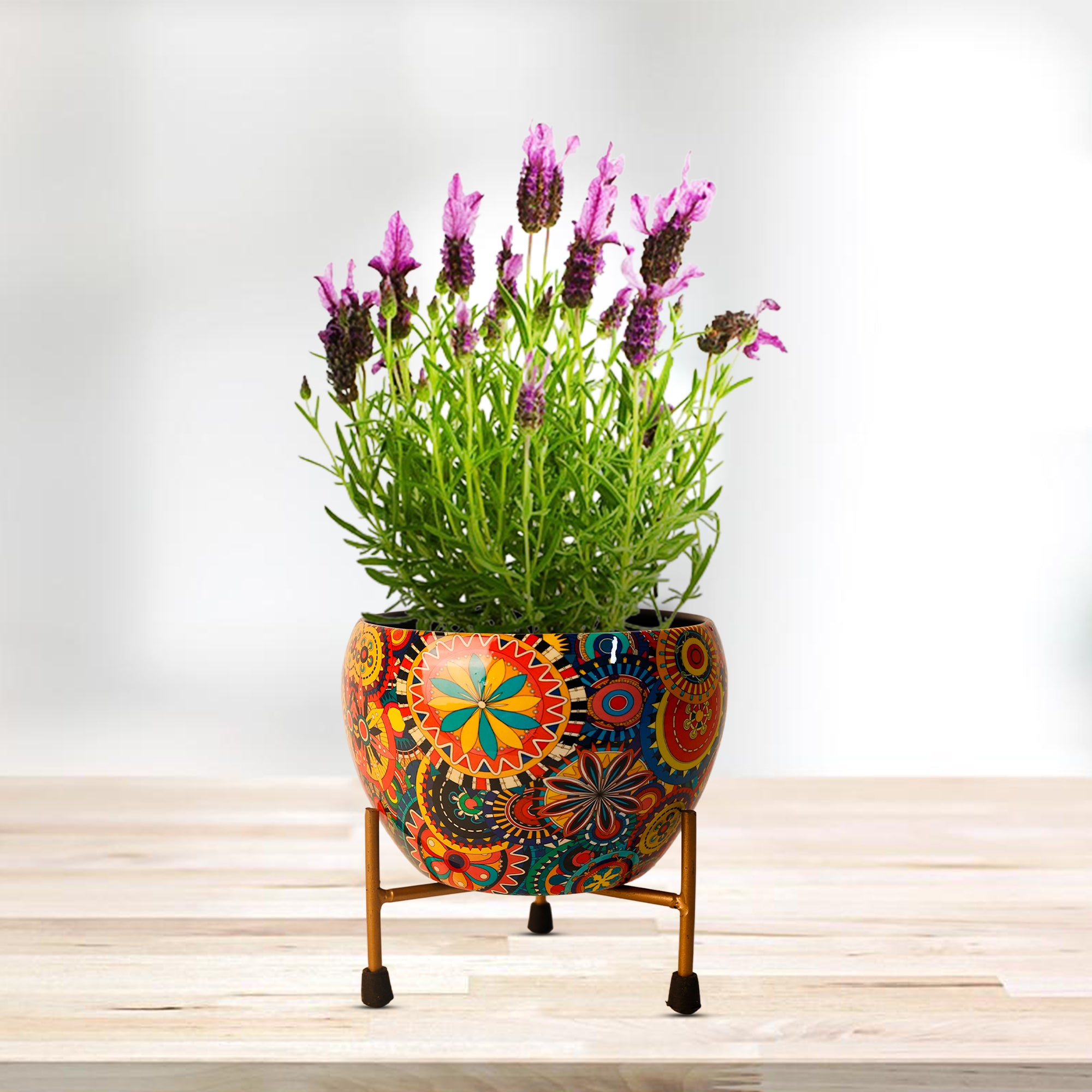 Indoor Metal decor Vase/Planter- Multicolor