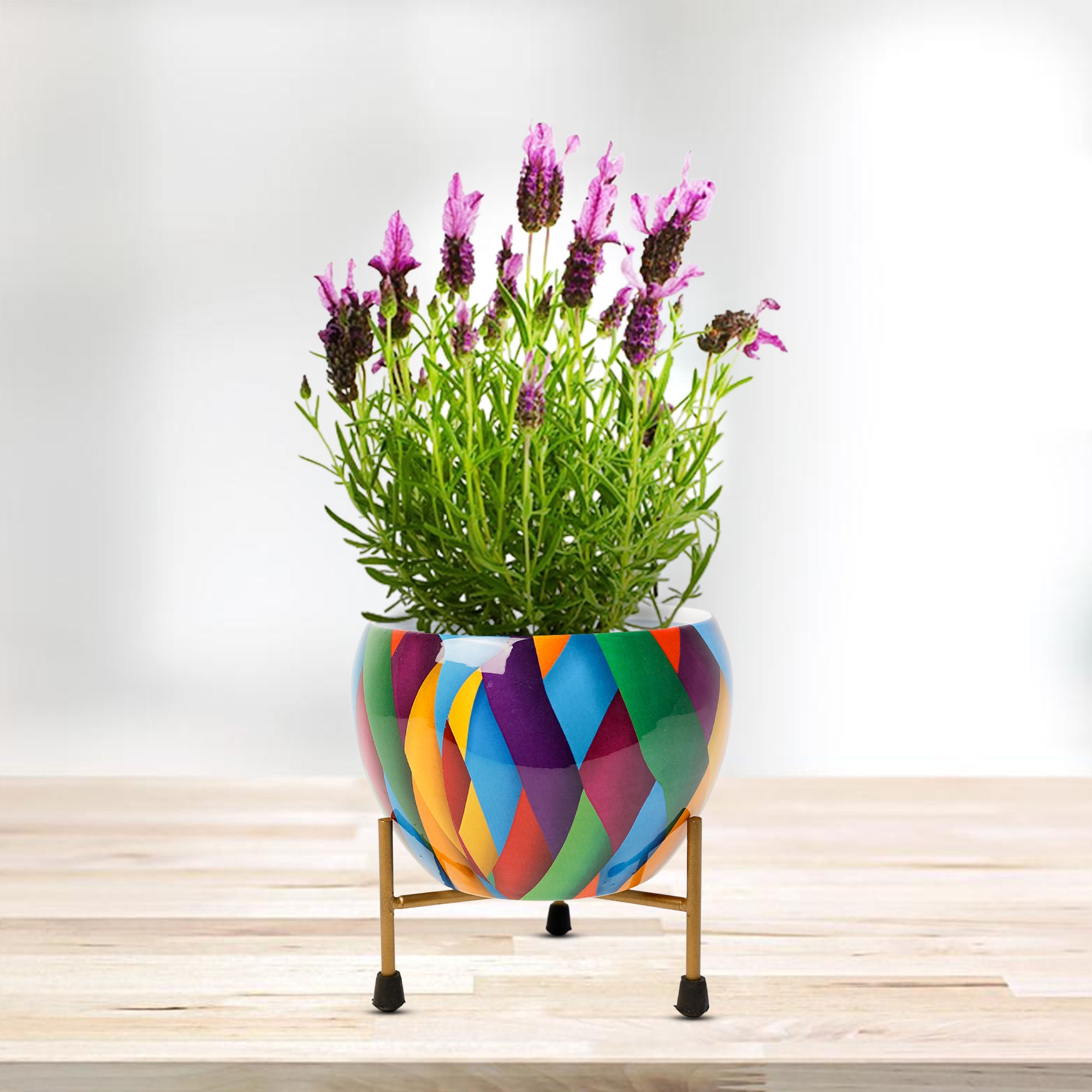 Indoor Metal decor Vase/Planter- Multicolor