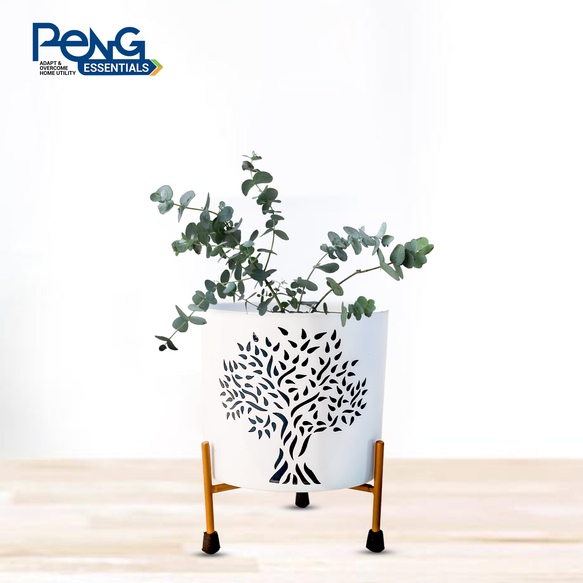 Indoor Metal decor Vase/Planter- Black & White