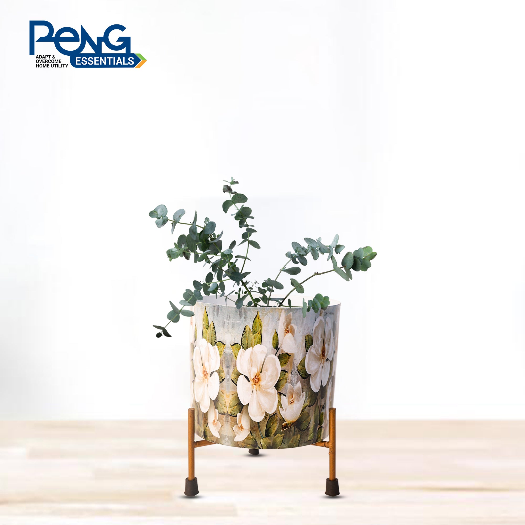 Indoor Metal decor Vase/Planter- Floral