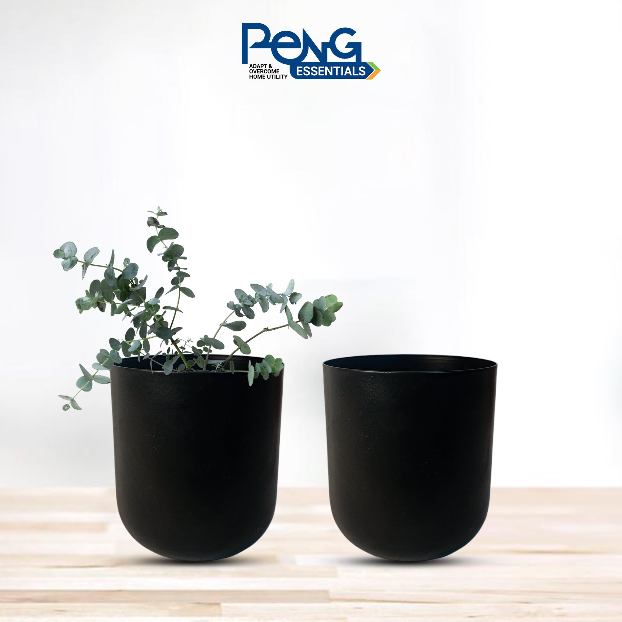 Indoor Metal decor Vase/Planter- Black & Gold Set Of 2