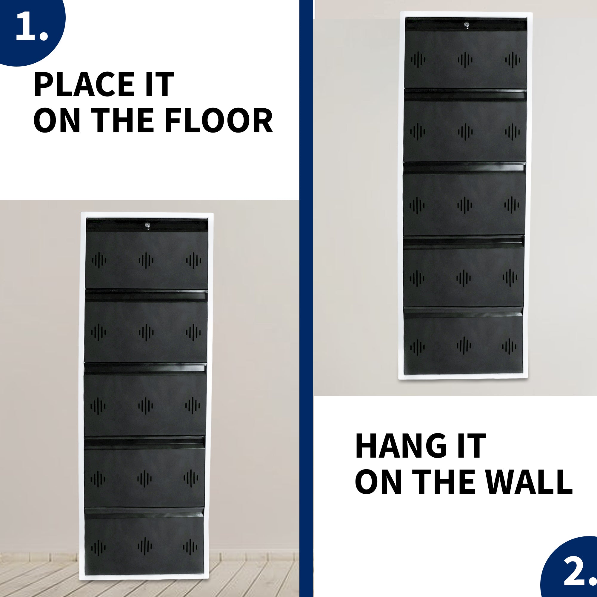 Wide Space Saver 5 Level Shoe Rack (5 Level 24 inch, Brown)