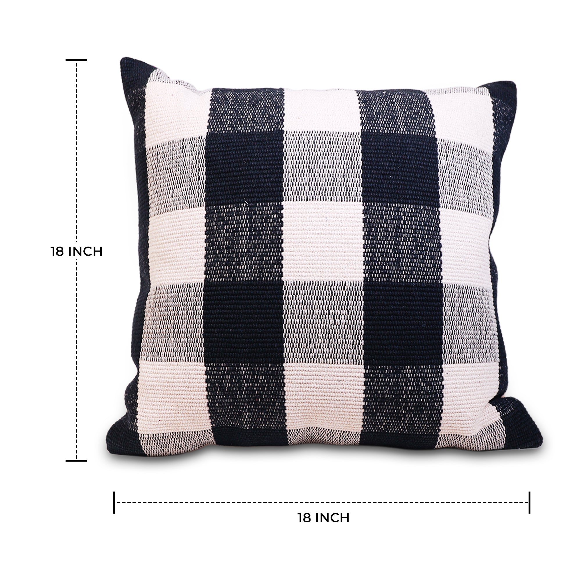 Black Buffalo Check Cushion Covers (45x45 cm) Pack of 2 I Black