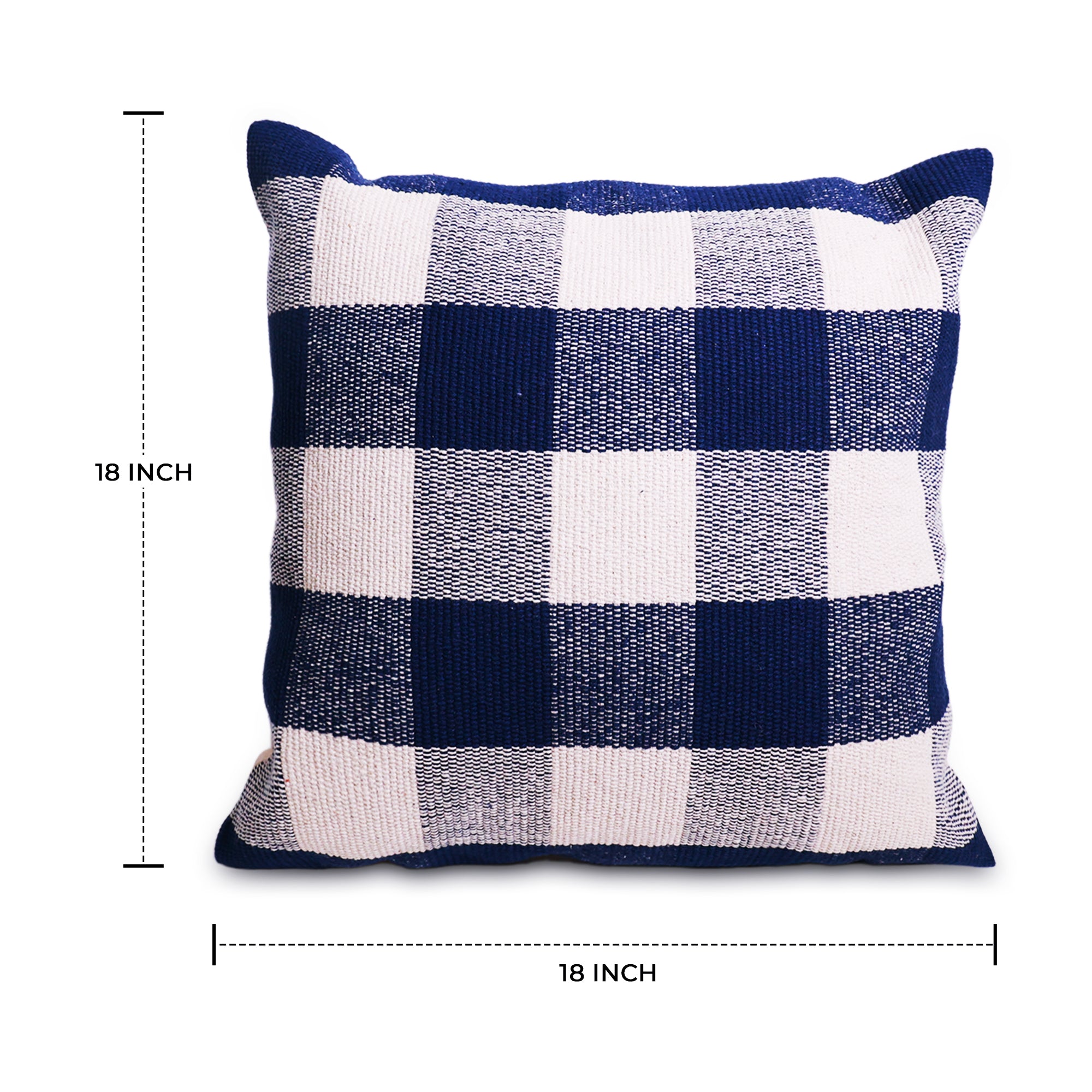 Navy Buffalo check Cushion Cover (45x45 cm) Pack of 2 I Navy