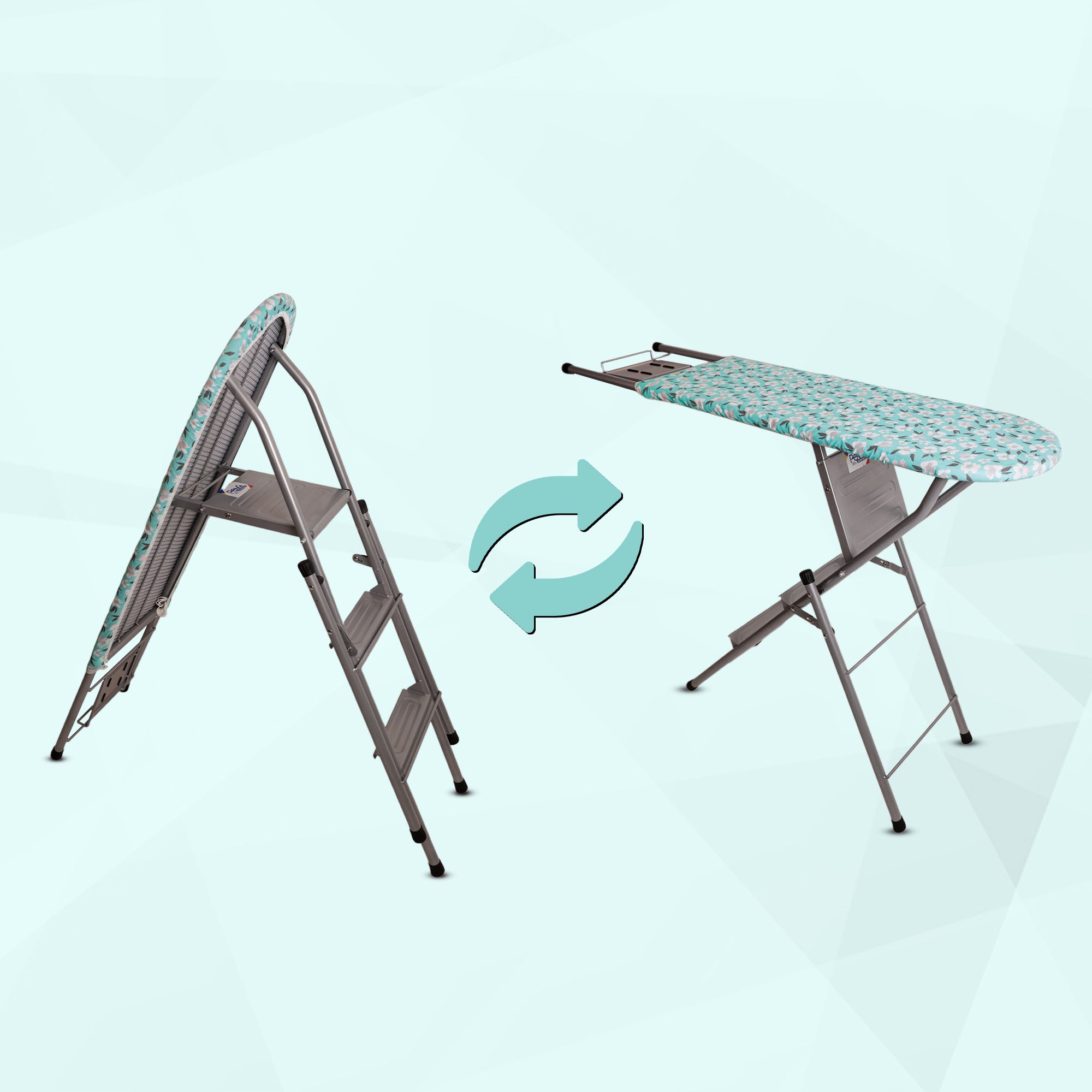 MultiComfort Ironing Board | 2 in 1 Ladder Ironing Board with Step Ladder I Green