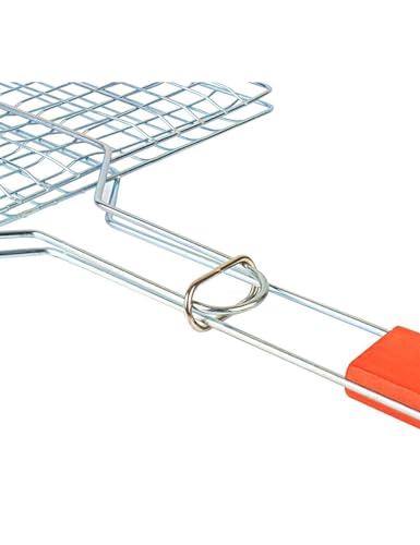 Barbecue BBQ Grill Net Basket Roast Grilling Tray Chromium Plated Handel I Pack of 1