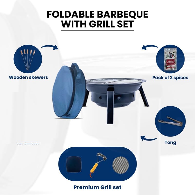 Charcoal Foldable Barbeque Grill with Accessories