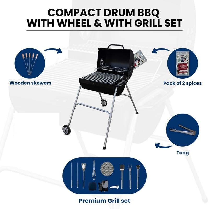 Charcoal Compact Barbecue with Grill Kit