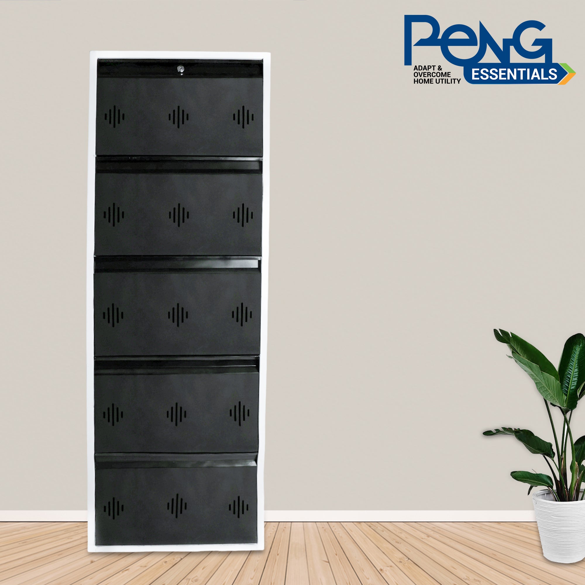 Wide Space Saver 5 Level Shoe Rack (5 Level 24 inch, Brown)