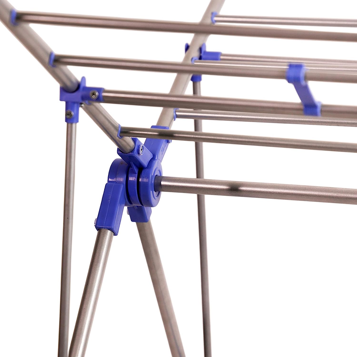 Gullwing Master Cloth Drying Stand | Collapsible Clothes Drying Laundry Rack with Hanging Rods I Blue