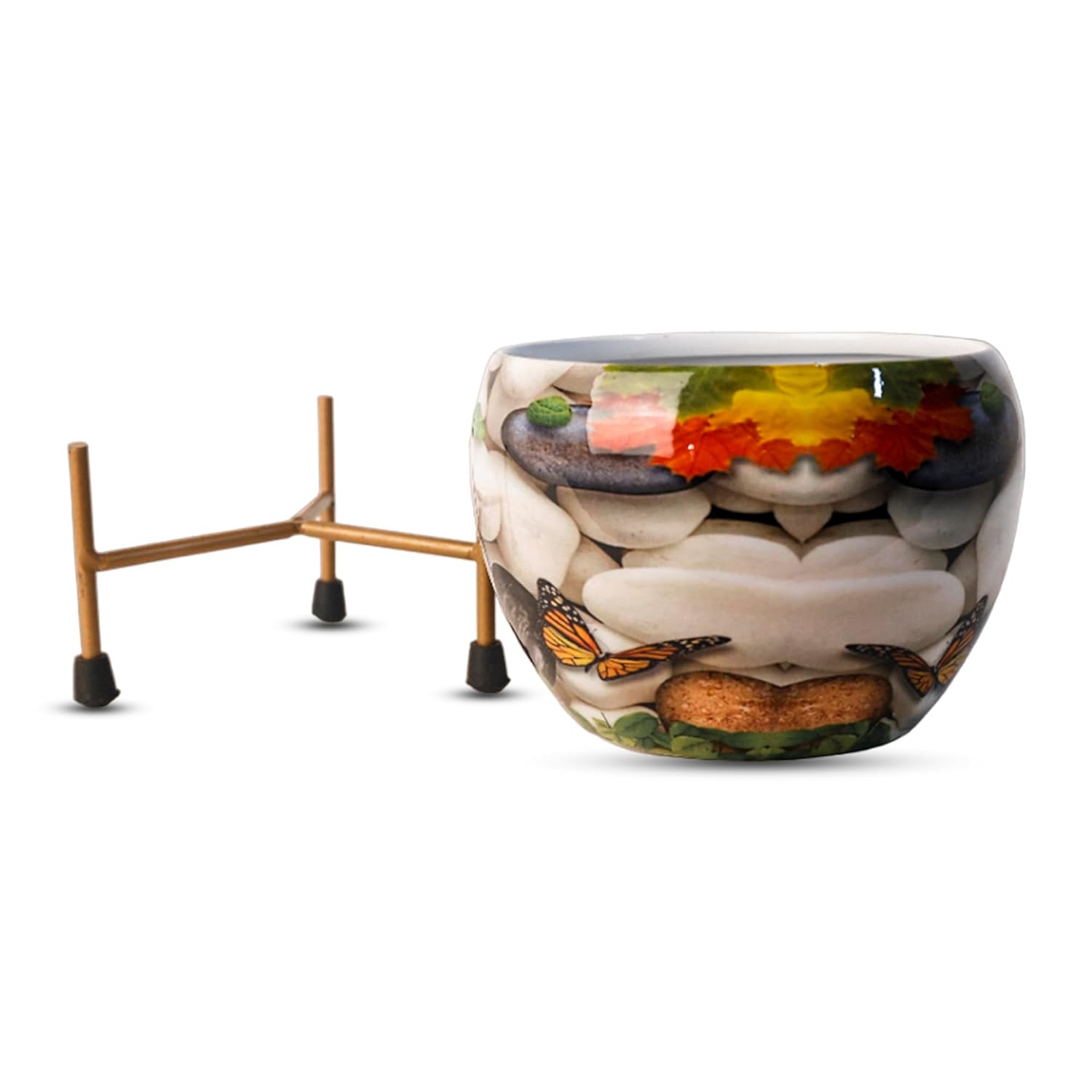 Indoor Metal decor Vase/Planter- Multicolor Set of 2