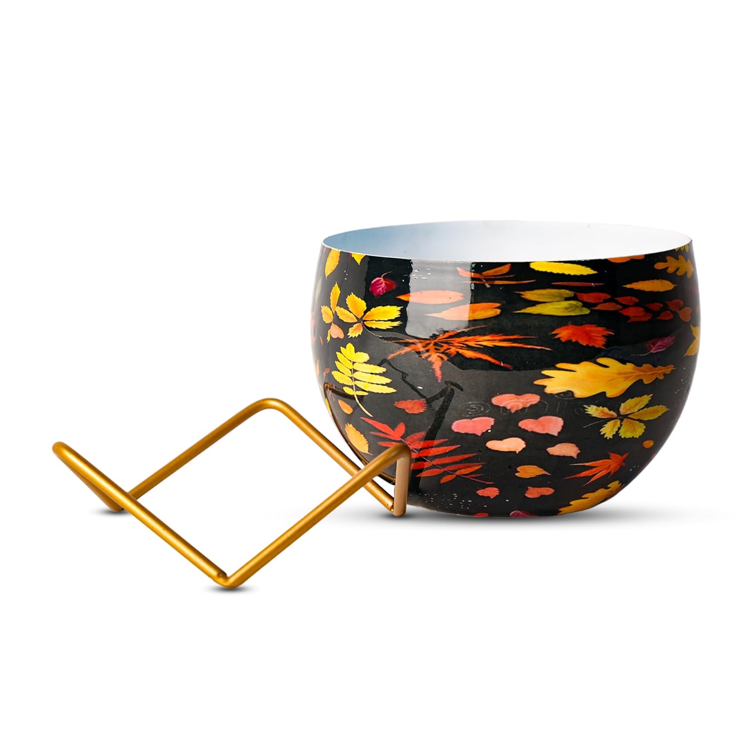 Indoor Metal decor Vase/Planter- Black & Yellow Set of 2