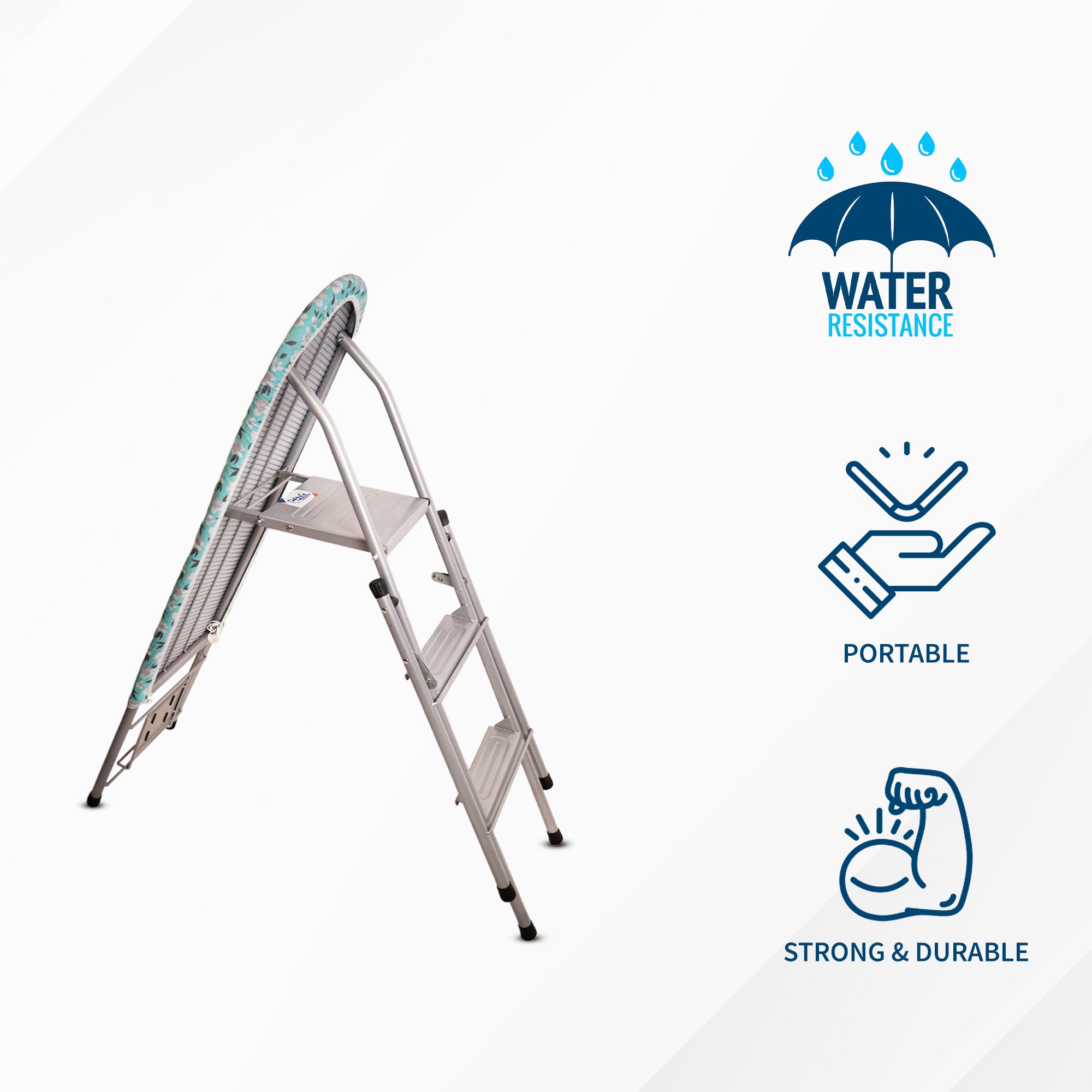 MultiComfort Ironing Board | 2 in 1 Ladder Ironing Board with Step Ladder I Green