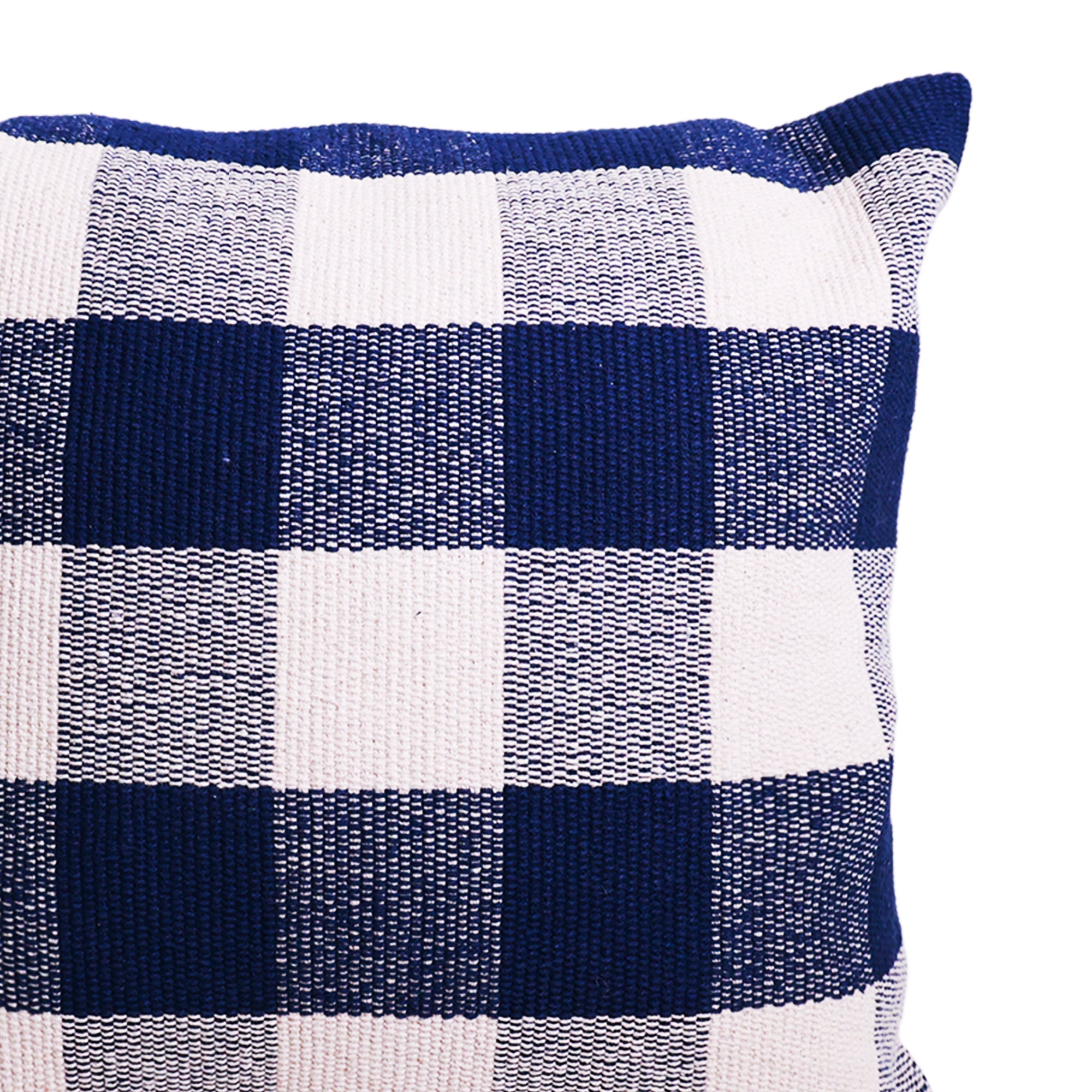 Navy Buffalo check Cushion Cover (45x45 cm) Pack of 2 I Navy