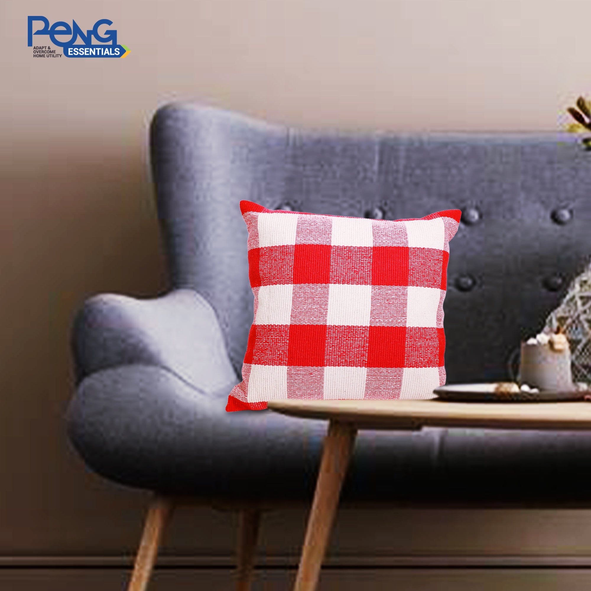 Red Buffalo Check Cushion Covers (45x45 cm) Pack of 2 I Red Buffalo