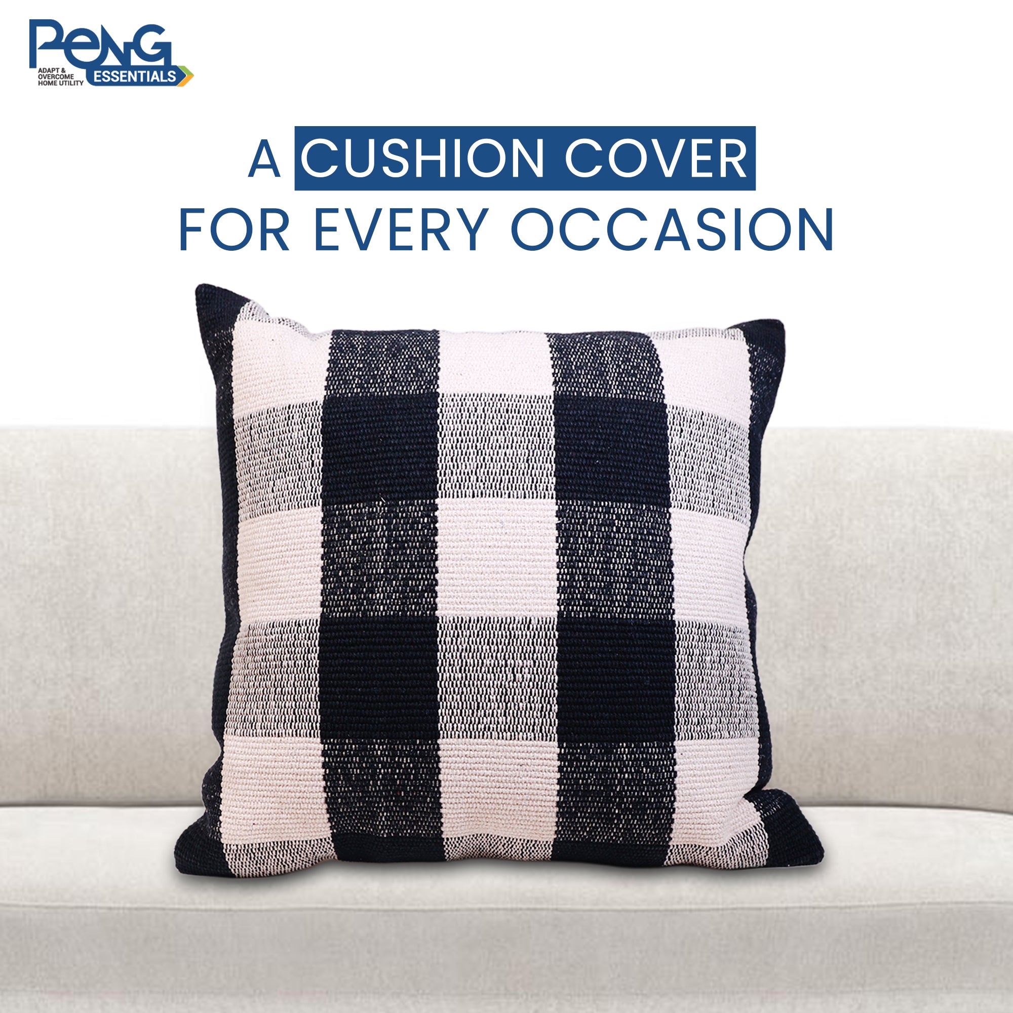 Black Buffalo Check Cushion Covers (45x45 cm) Pack of 2 I Black