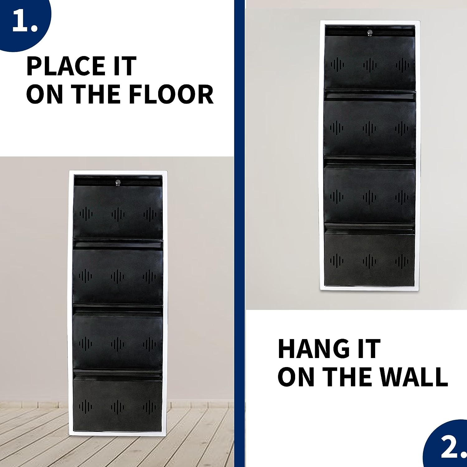 Space Saver Wide Shoe Rack (4 Level 24 inch, Brown and White)