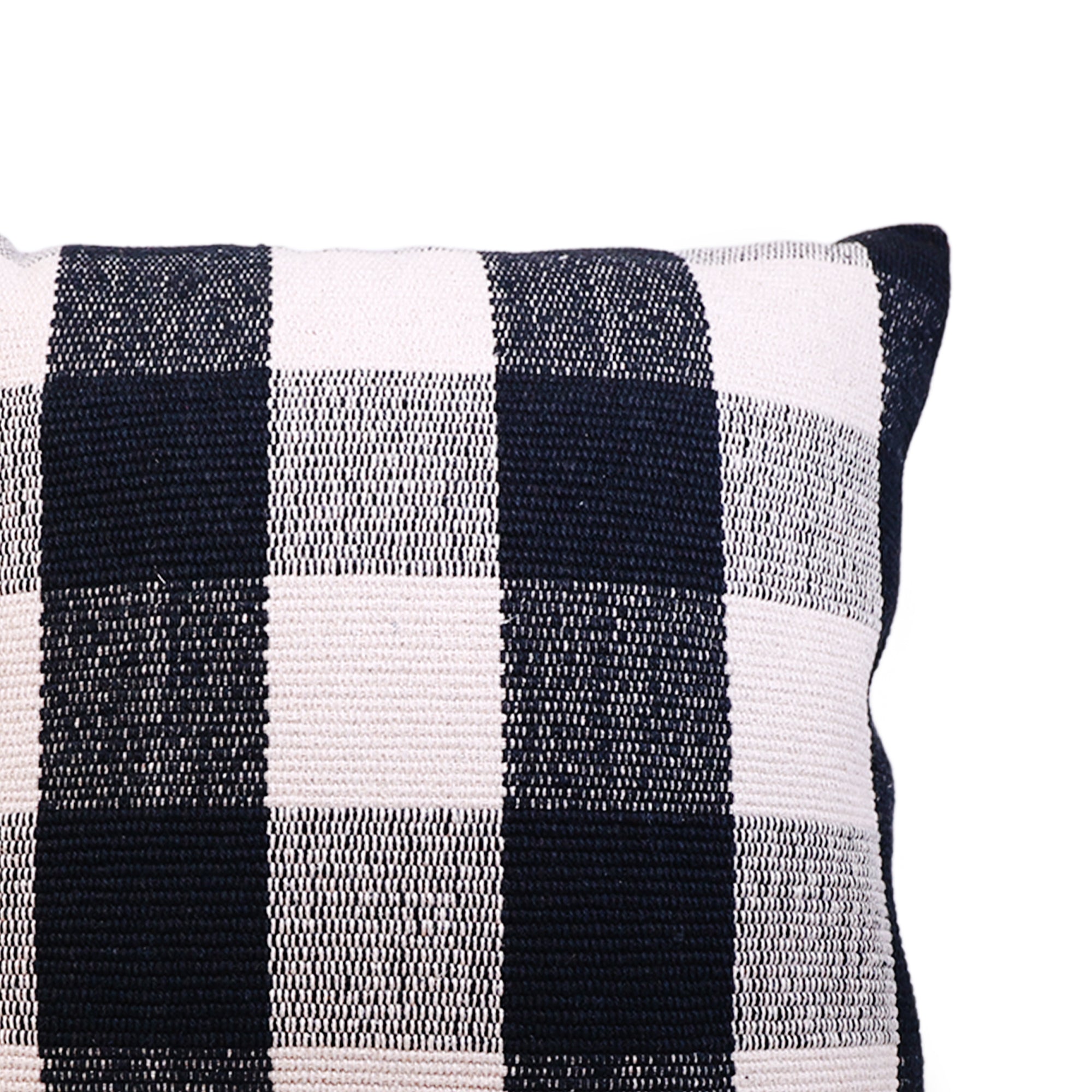 Black Buffalo Check Cushion Covers (45x45 cm) Pack of 2 I Black