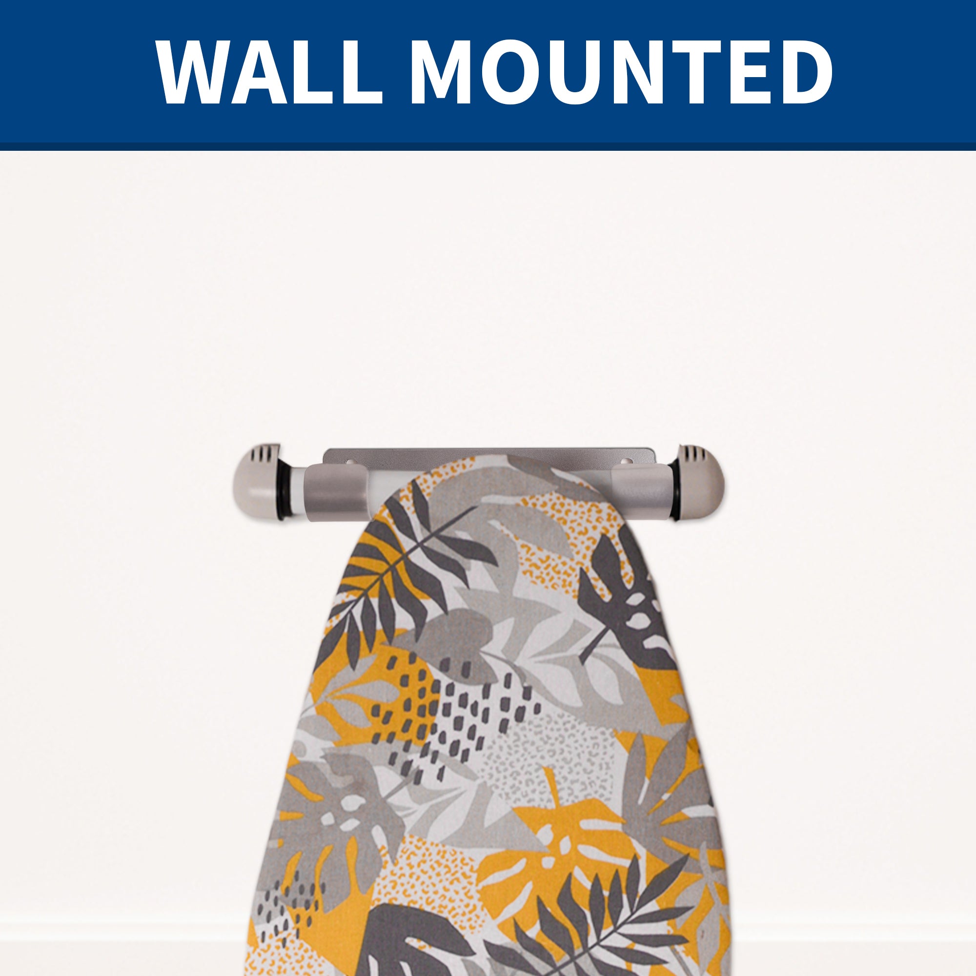 Ironing Board Hanger and Wall Mounted Iron Holder | Heat-Resistant With Detachable Hooks I Silver