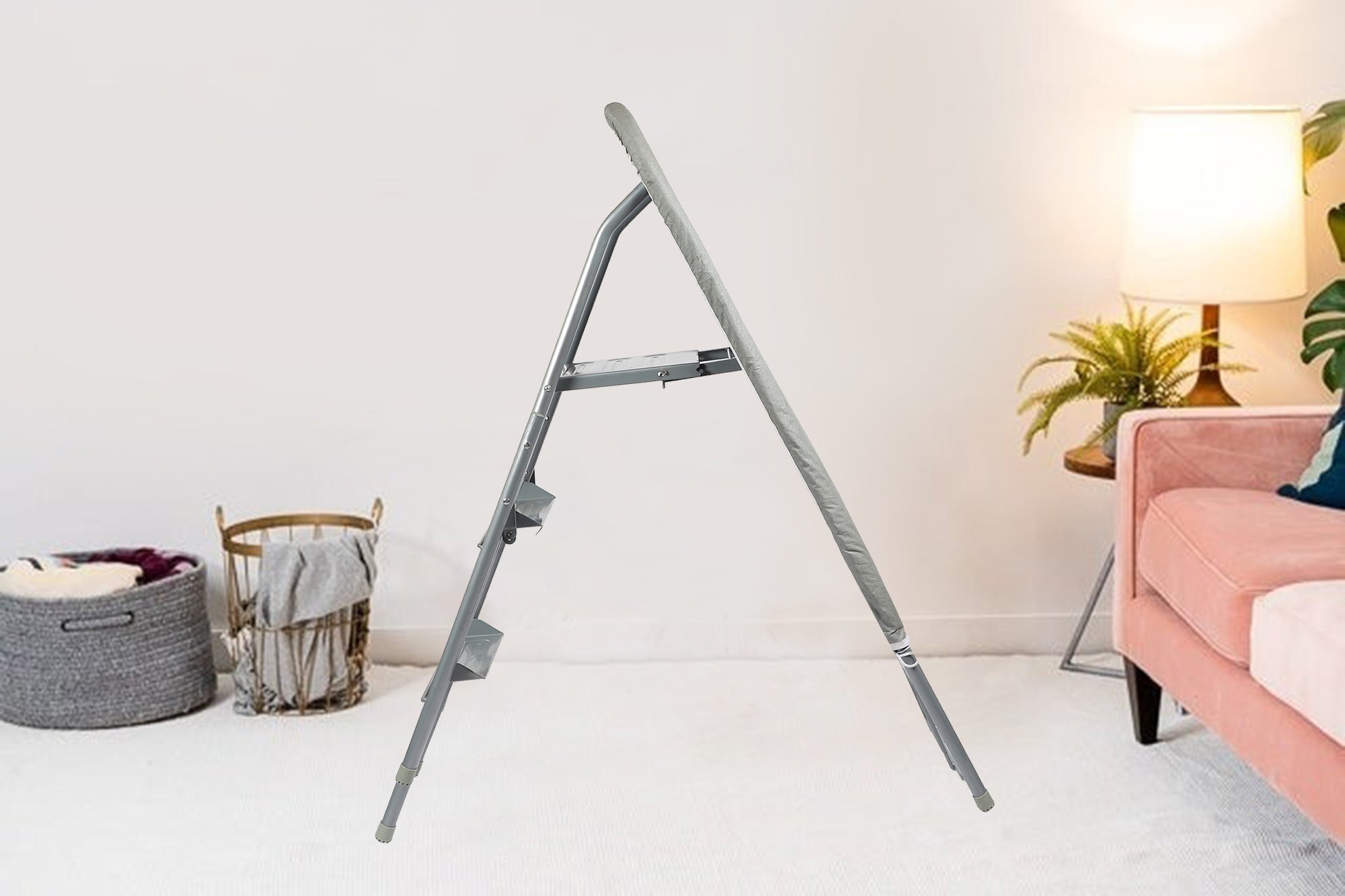 MultiComfort Ironing Board | Ironing Board with Step Ladder (Silver)