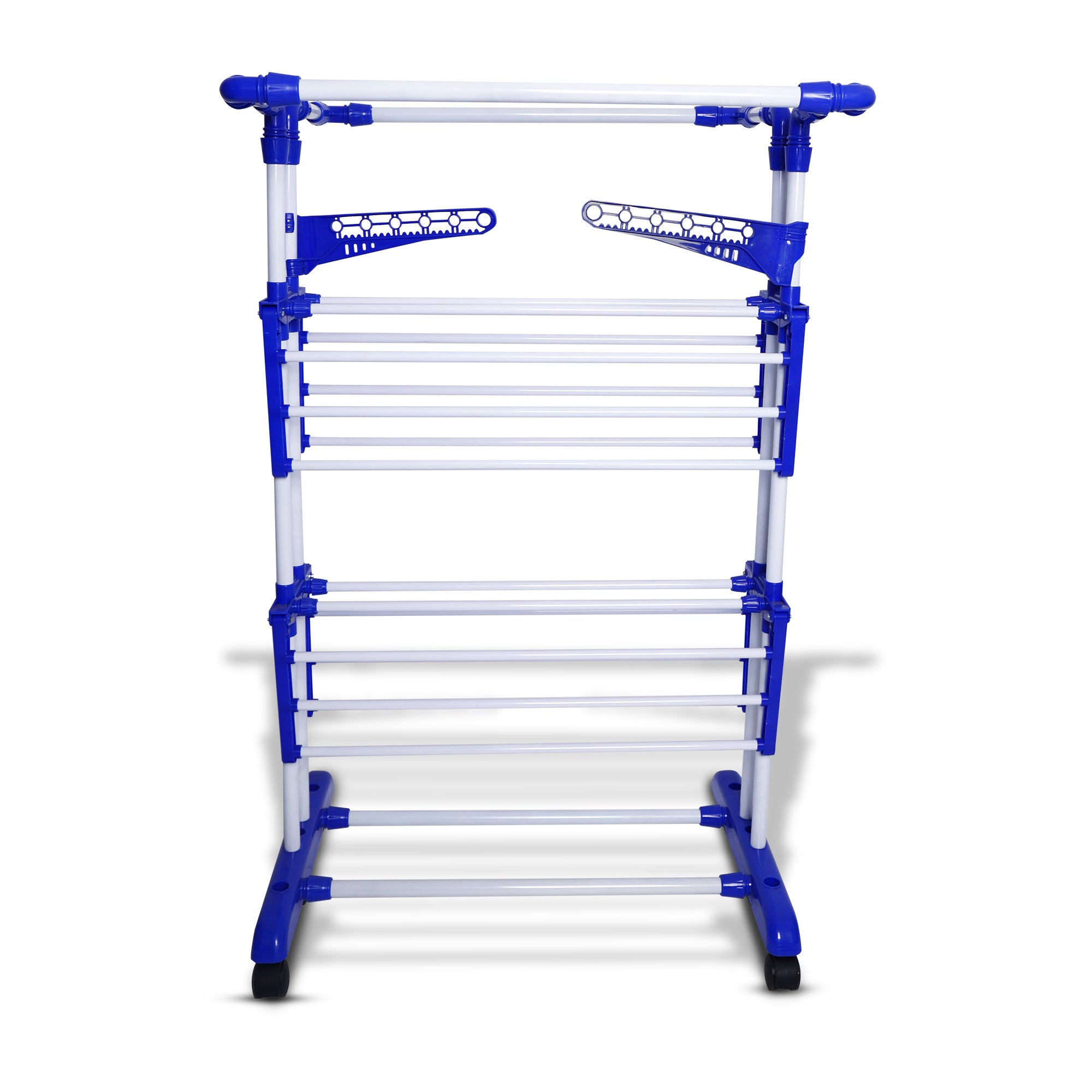 SuperLoad Cloth Drying Stand | 2+1 Tier Big Foldable Powder Coated Mild Steel I Blue