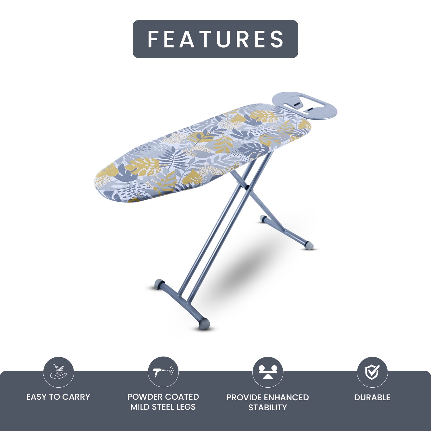 Berlin Ironing Board | Floral Print 3-Leg Ironing Board (Multicolor)